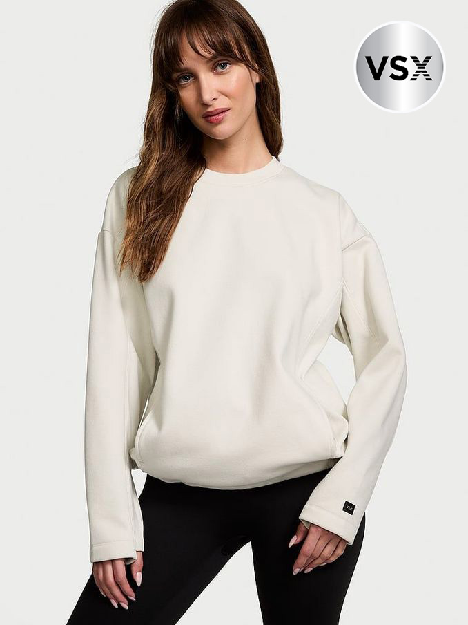 White Fleece Crewneck Sweatshirt (AD8648) | £49