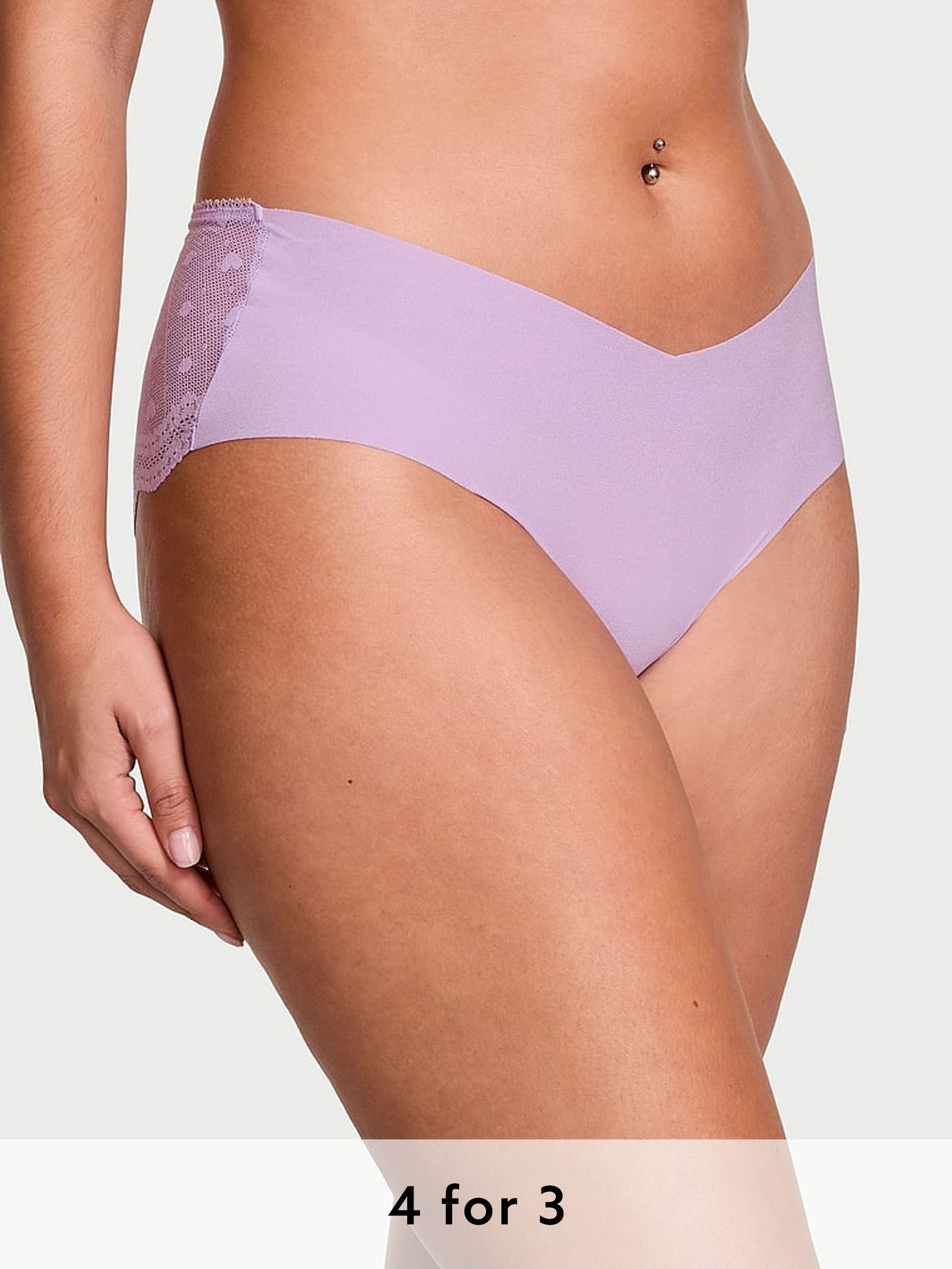 Charmed Violet Purple Hipster Heart Mesh Back Knickers (AD8650) | £9