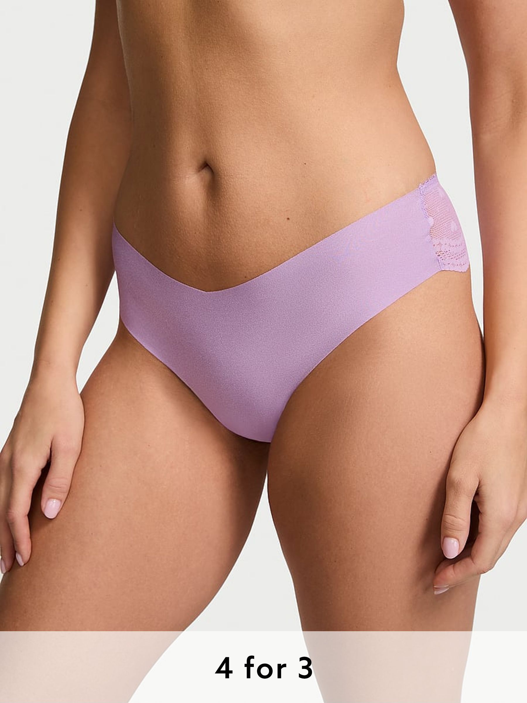Charmed Violet Purple Thong Heart Mesh Back Knickers (AD8661) | £9
