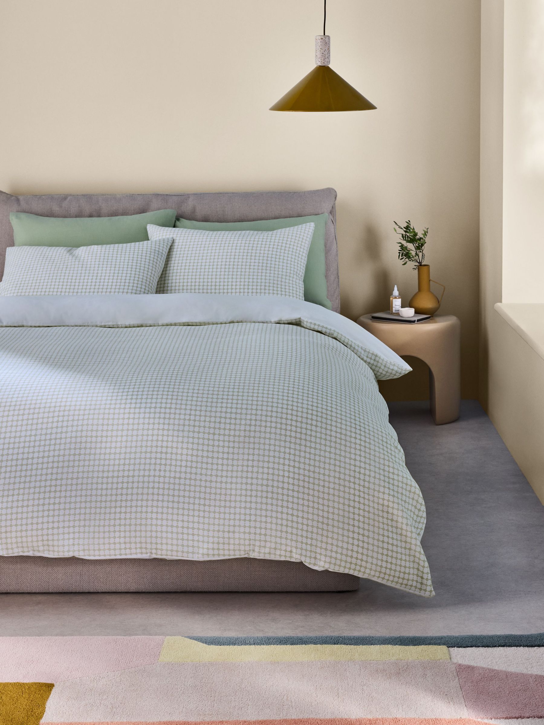Gabin Waffle 100% Cotton Duvet Cover and Pillowcase Set in Aqua (AD8669) | £35 - £70