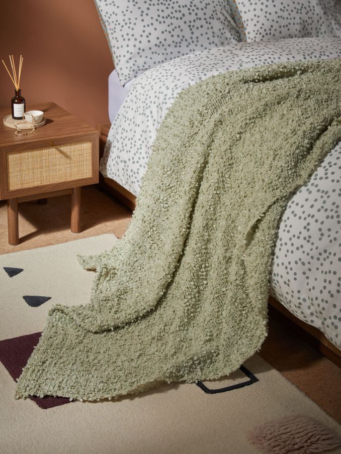 Agda Boucle Textured Throw in Mint (AD8673) | £45