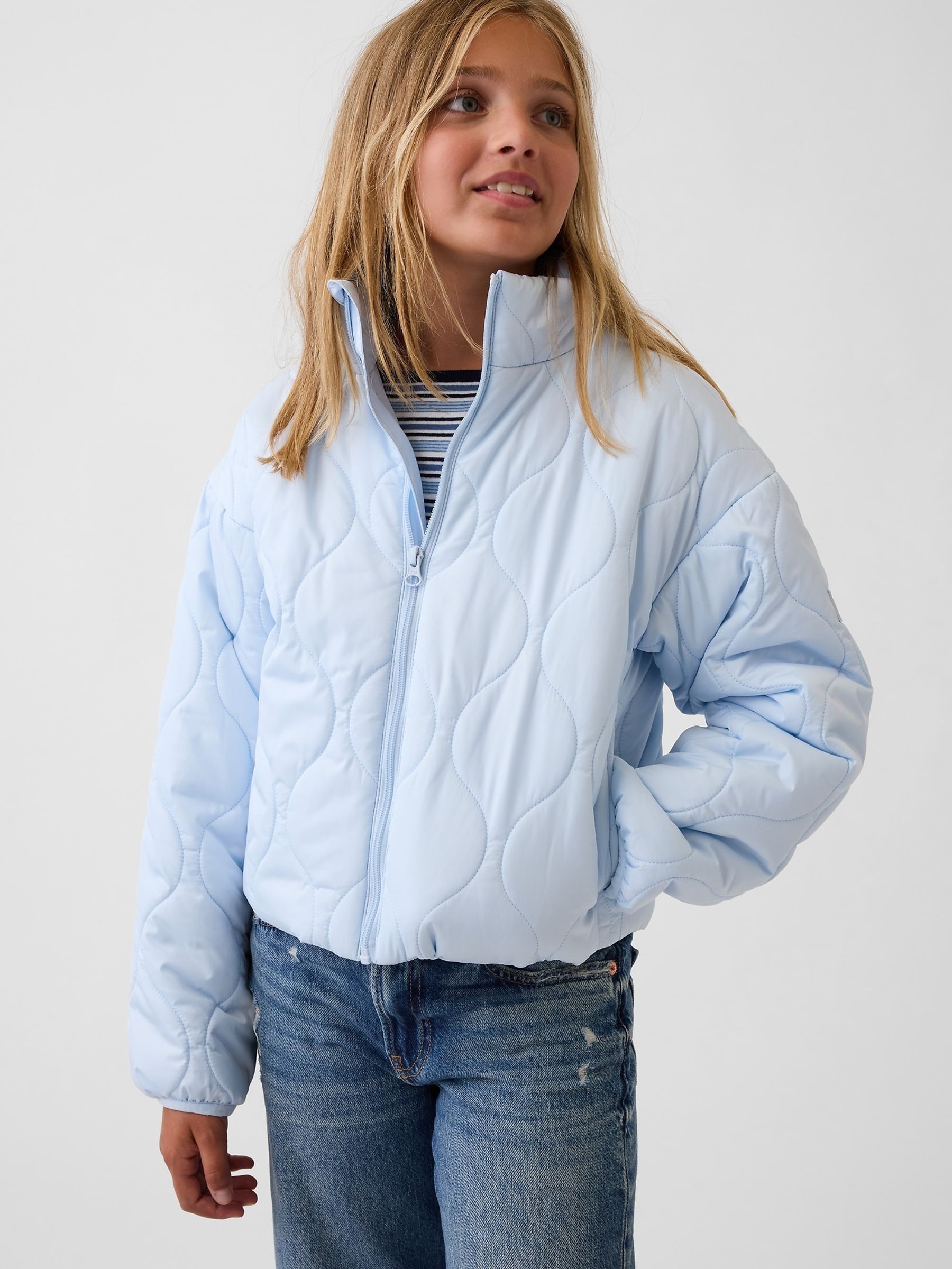 Blue - Relaxed Puffer Jacket