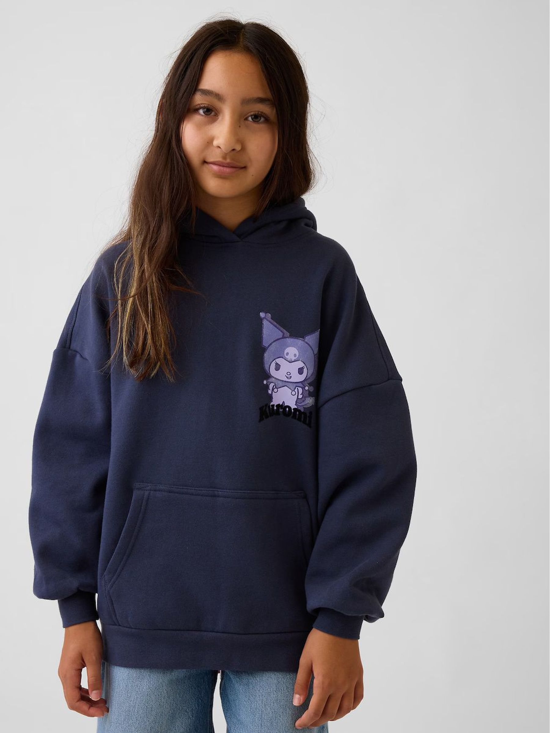 Navy Kuromi - Vintage Soft Oversized Hello Kitty Hoodie