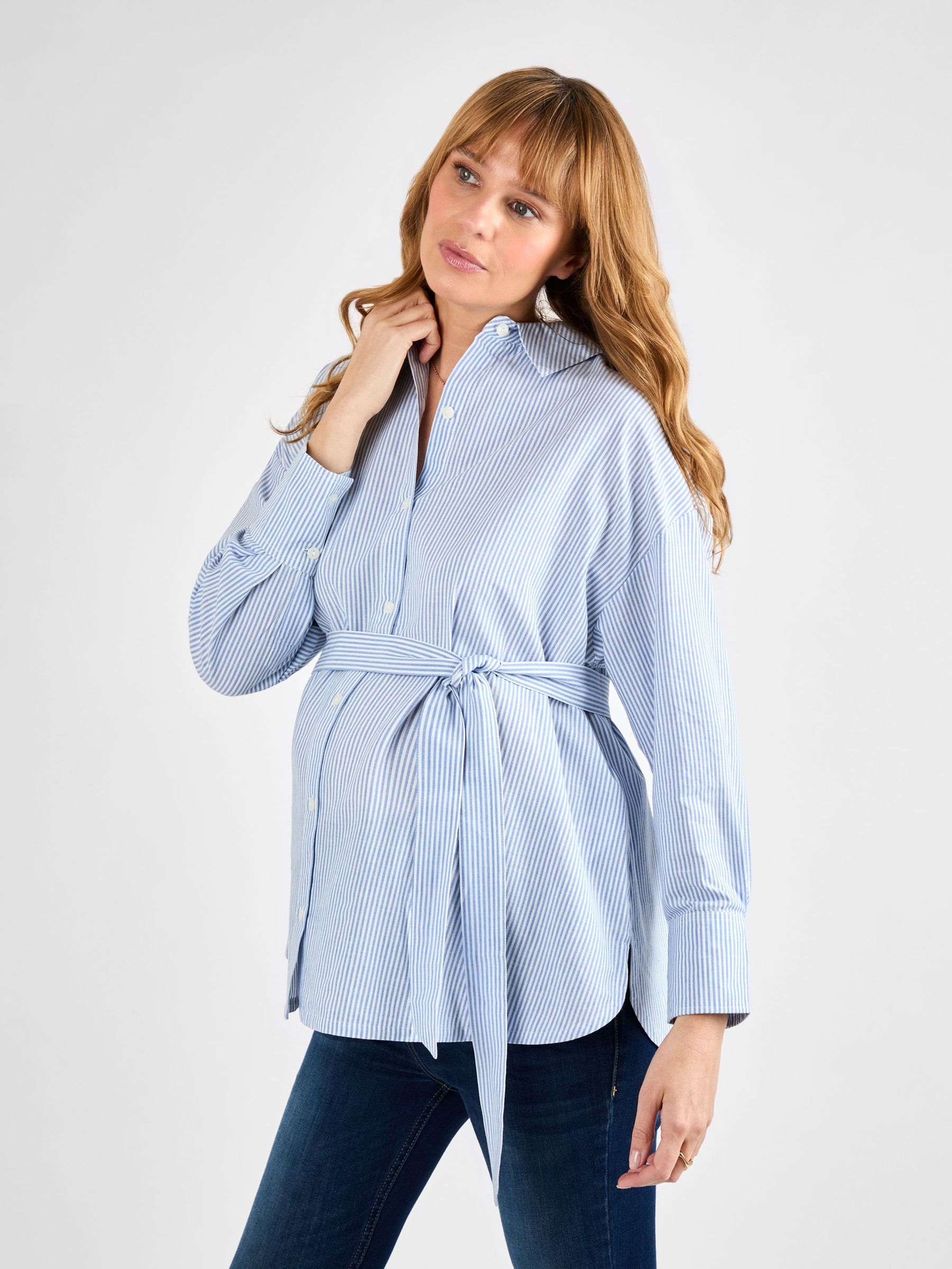 Blue Stripe Maternity Shirt (AD9952) | £36