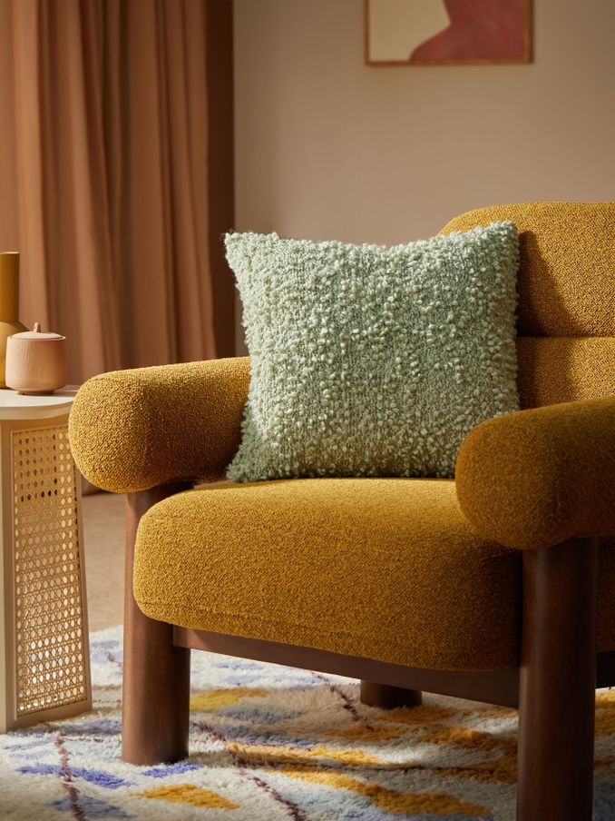 Agda Cosy Boucle Cushion in Mint Green (AF2207) | £22