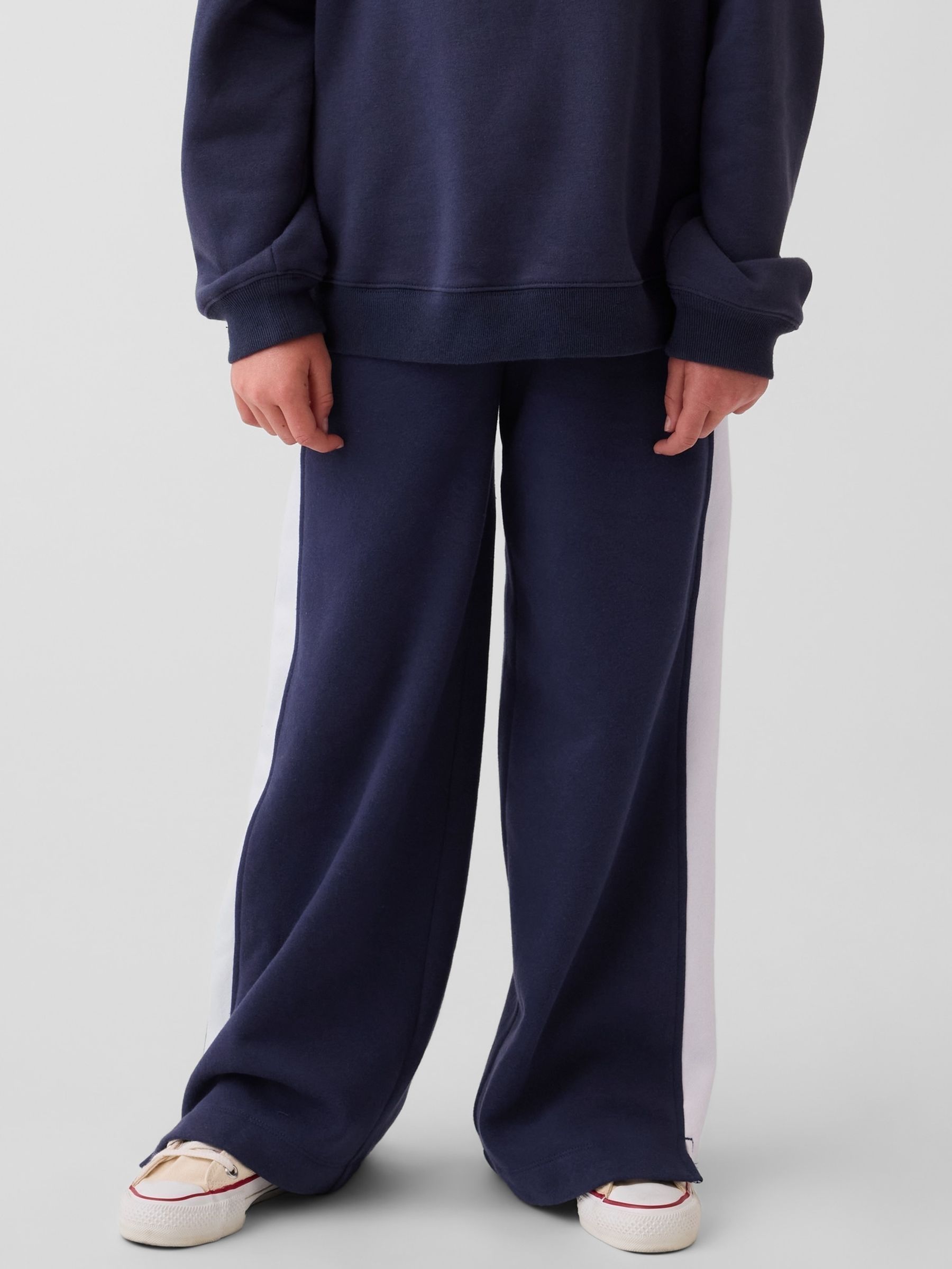 Navy/White - Vintagesoft Baggy Varsity Joggers