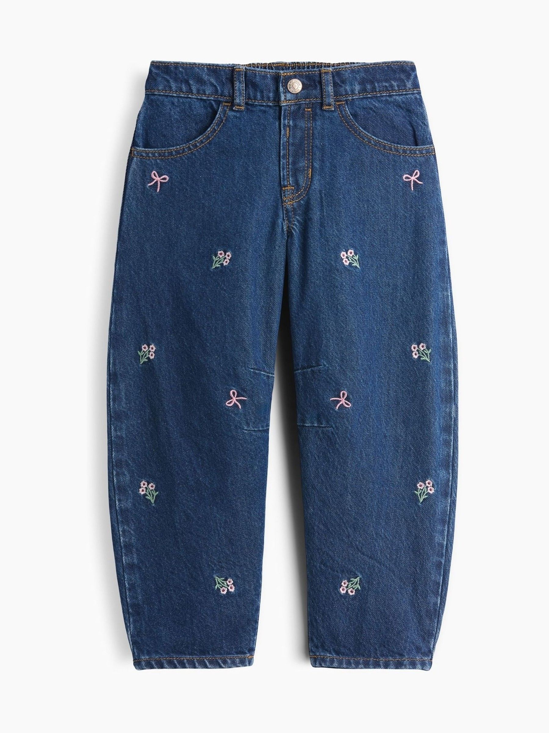 Medium Wash Bow - Embroidered Horseshoe Jeans