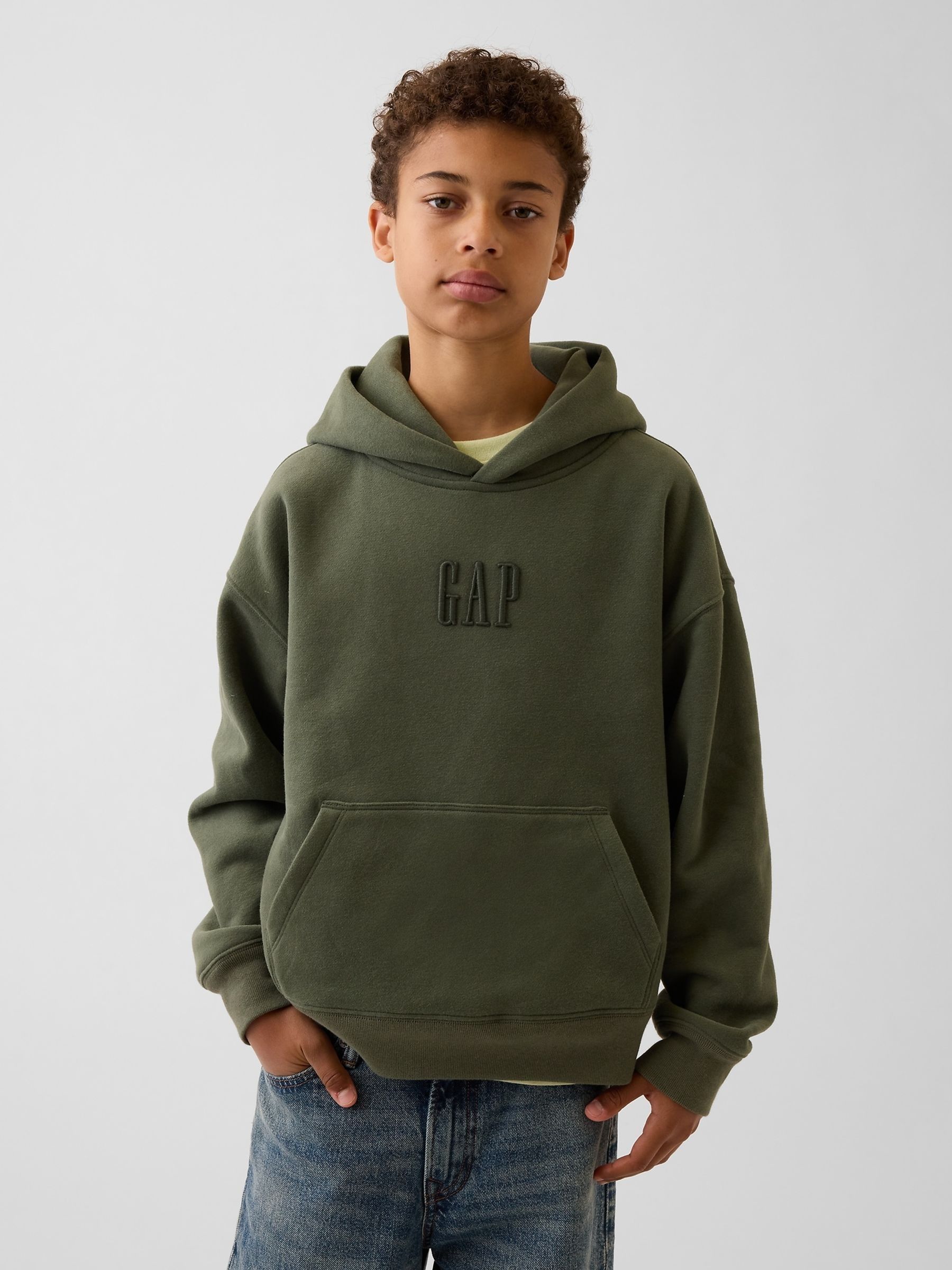 Green - Vintage Soft Relaxed Logo Hoodie