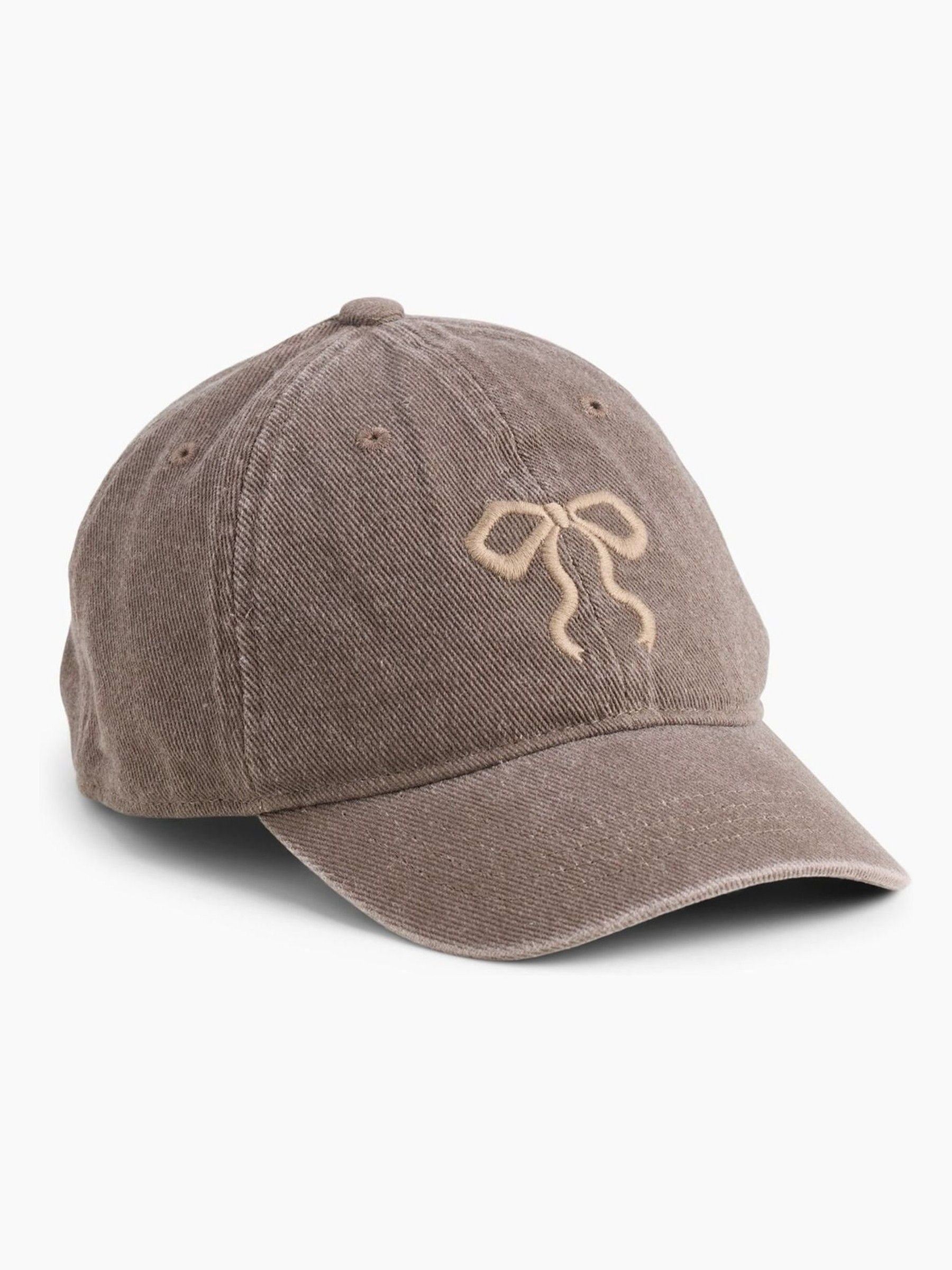 Brown - Denim Bow Baseball Cap