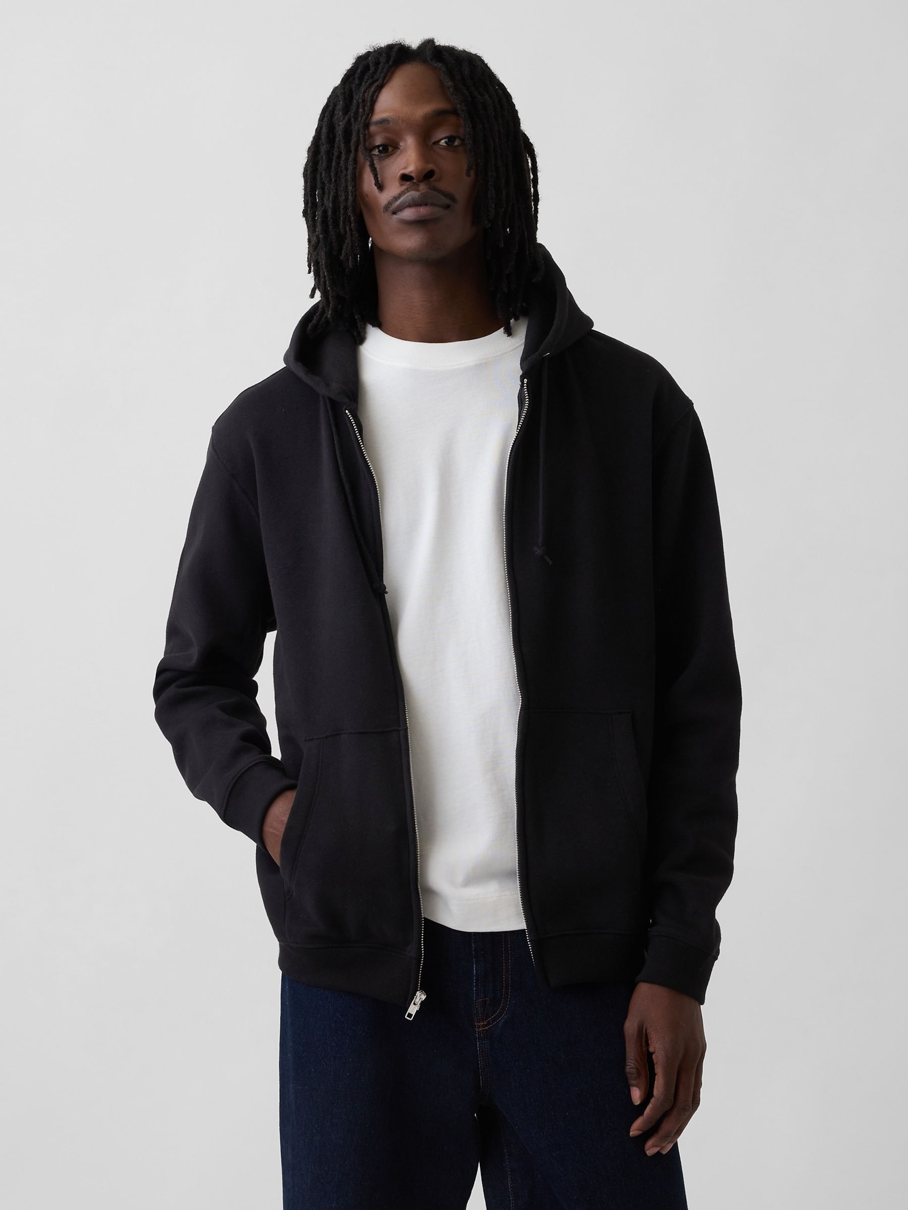Black - Regular Vintagesoft Relaxed Zip Hoodie