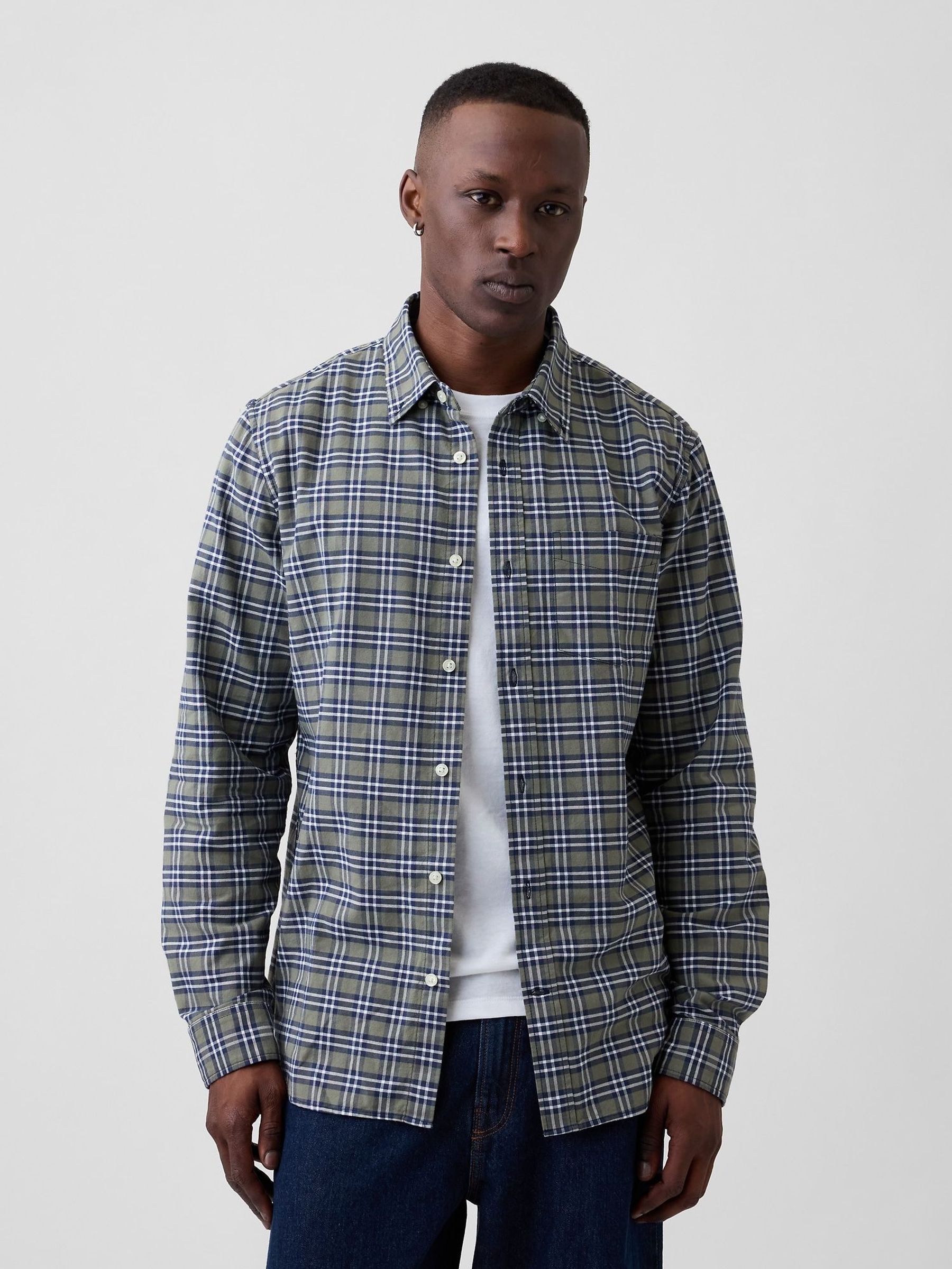 Green/Blue Check - Regular Oxford Shirt