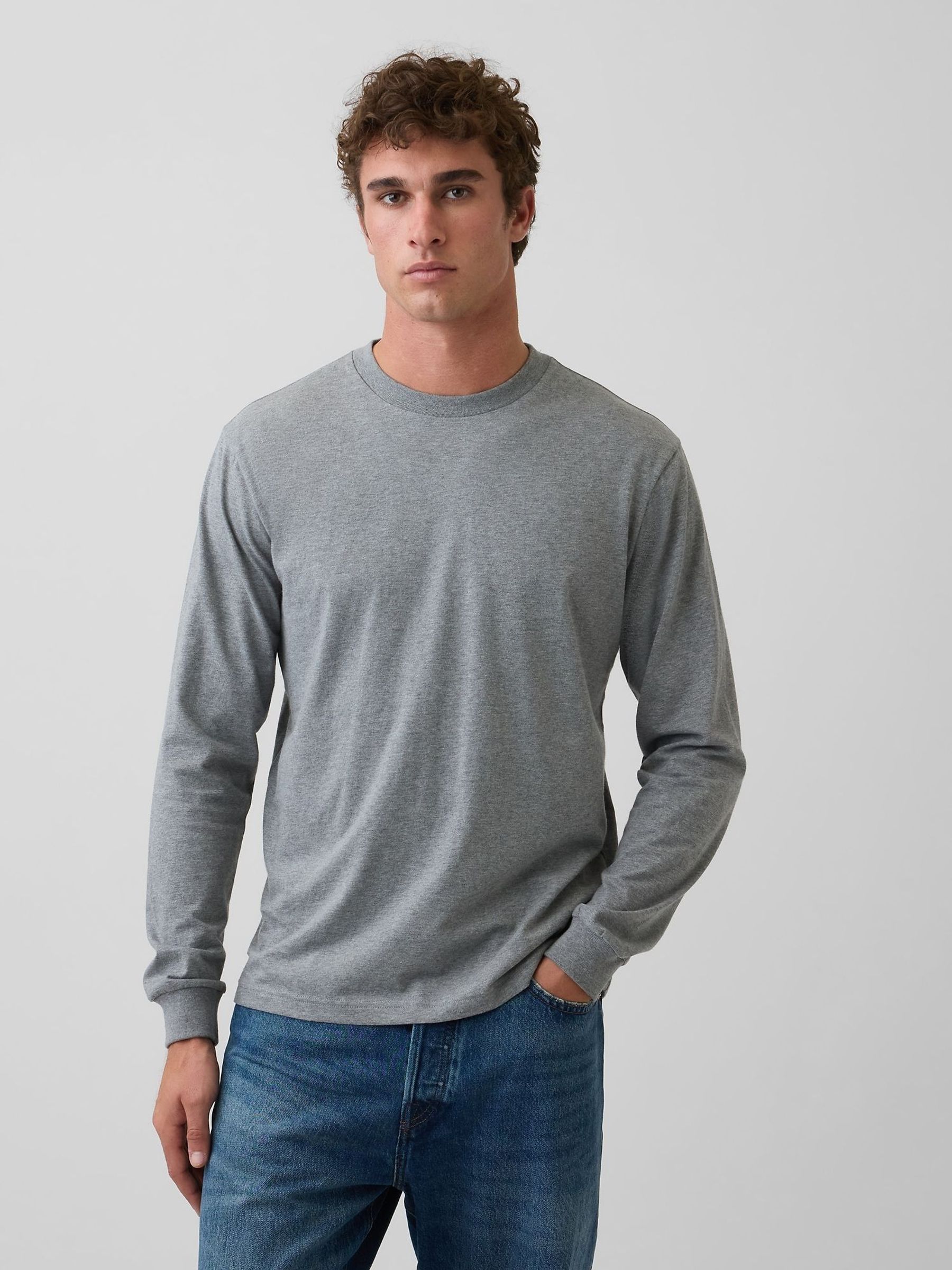 Grey - Regular Long Sleeve T-shirt