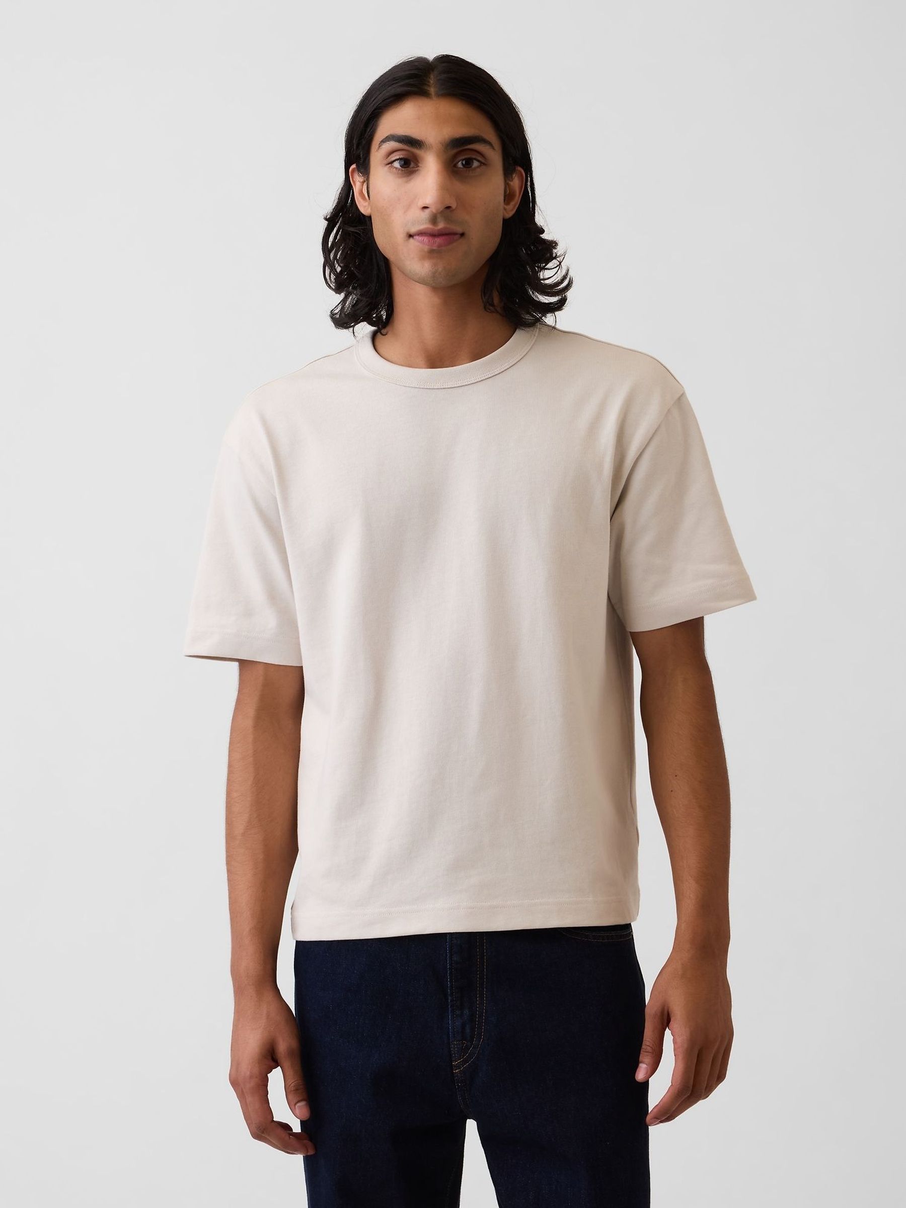 Beige - Regular Heavyweight Boxy T-shirt