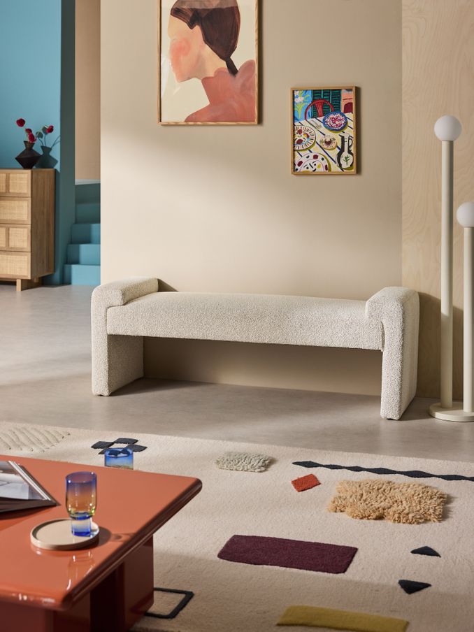 Brixton Bench in Off White Pax Boucle (AF7066) | £225