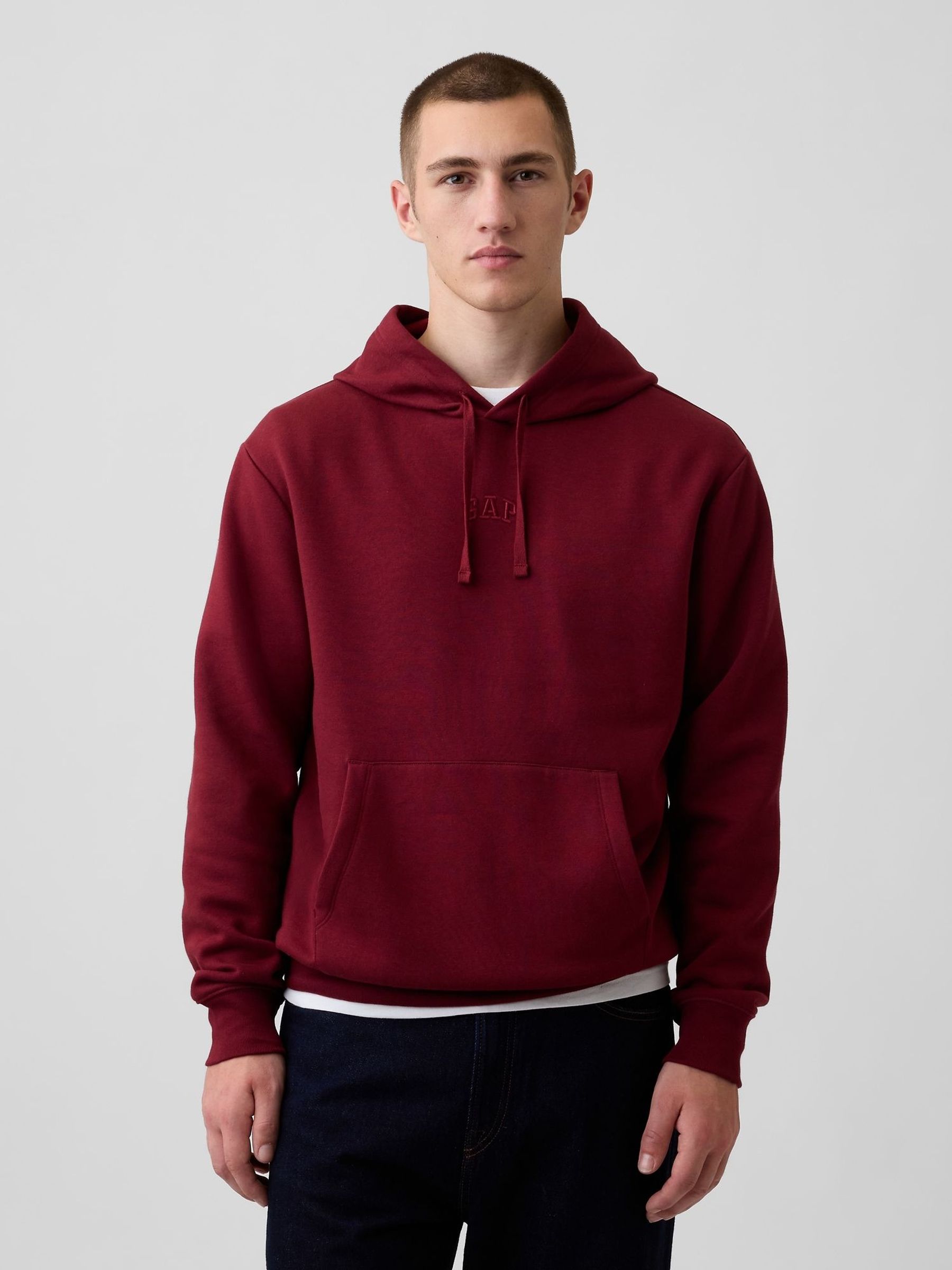 Red - Regular Relaxed Mini-logo Hoodie