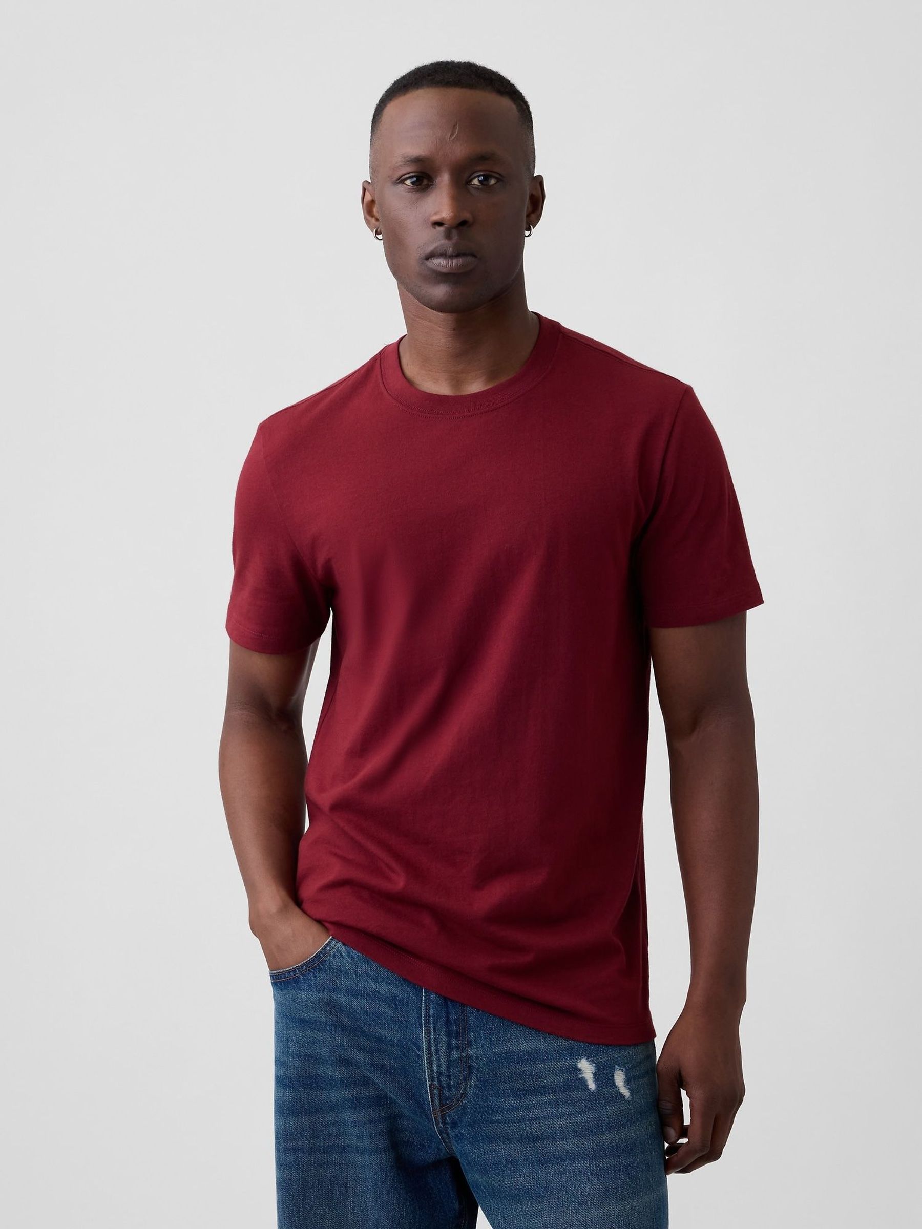 Burgundy Red - Regular Everyday Soft Crew Neck T-shirt