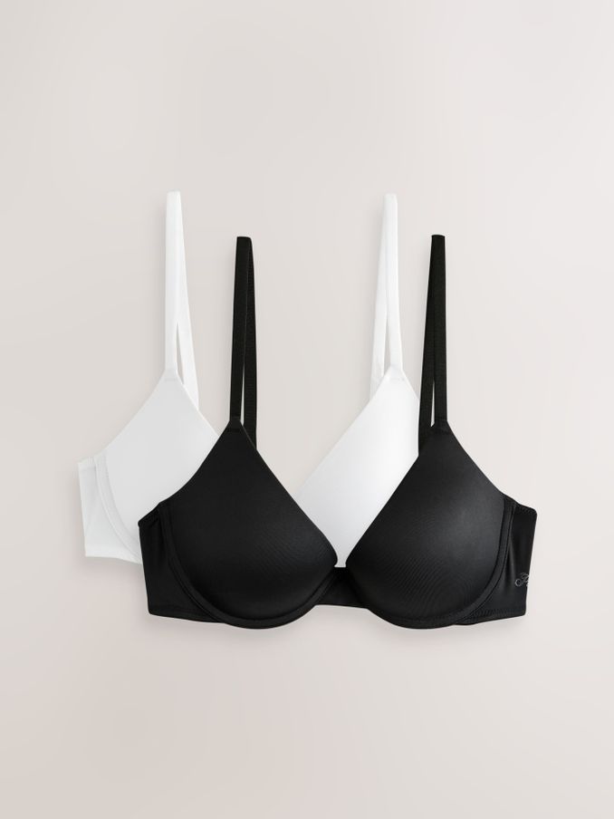 Black/White Push Up 2 Pack Bras (AG5420) | £40