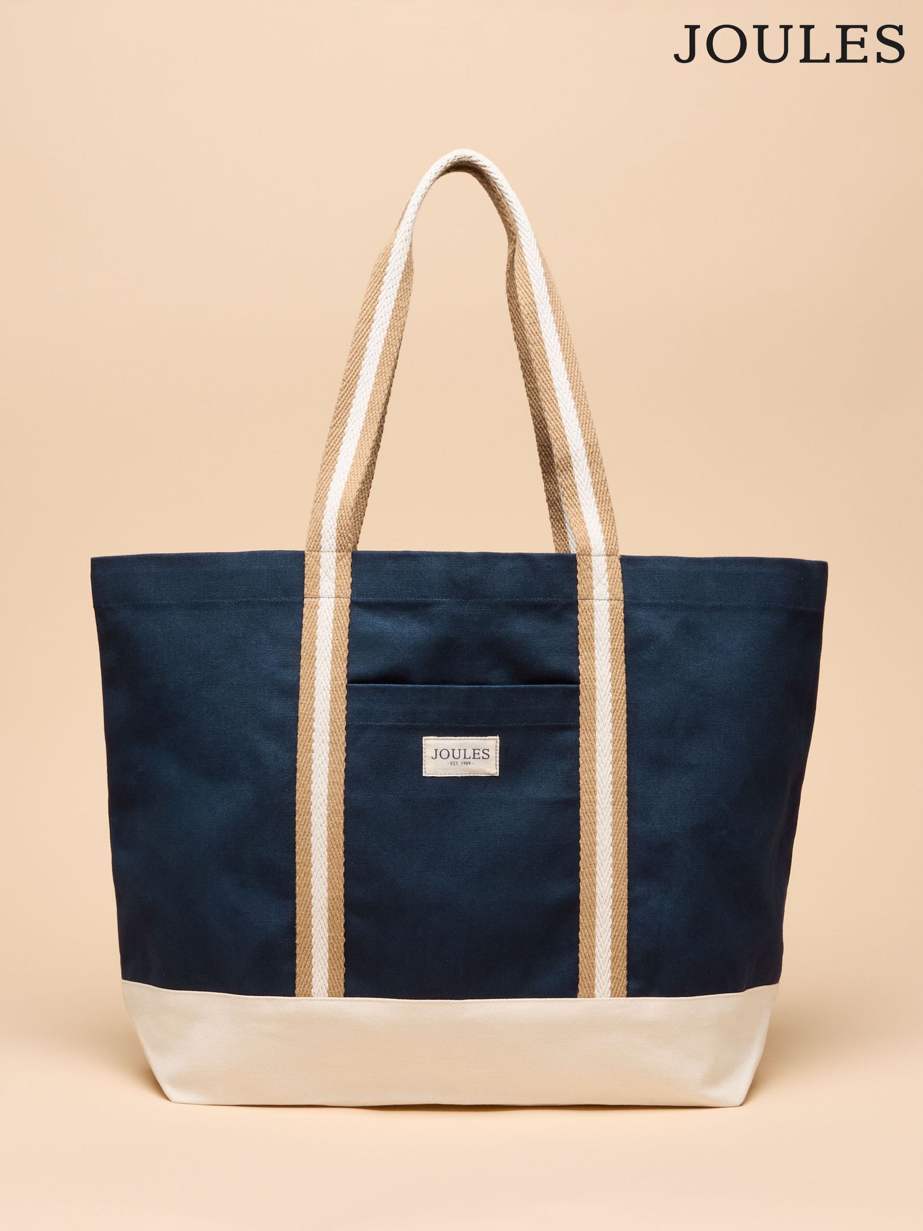 Promenade Navy Canvas Beach Bag (AG5552) | £26