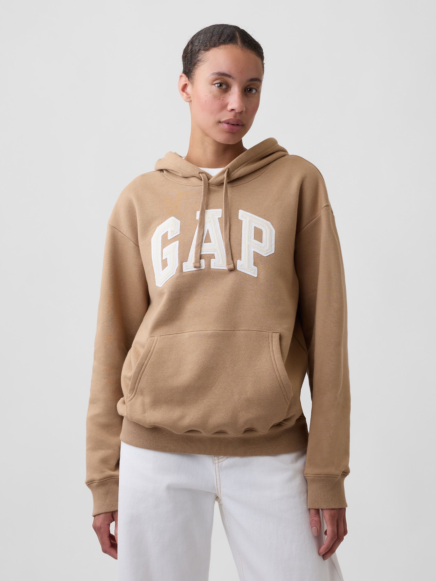 Tan Brown - Relaxed Logo Hoodie
