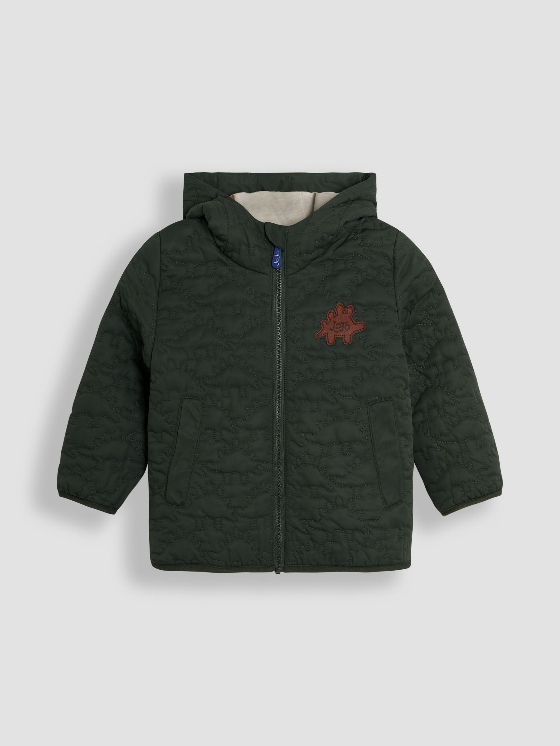 Khaki Dinosaur Quilted Puffer Jacket (AG5635) | £39.50 - £41.50