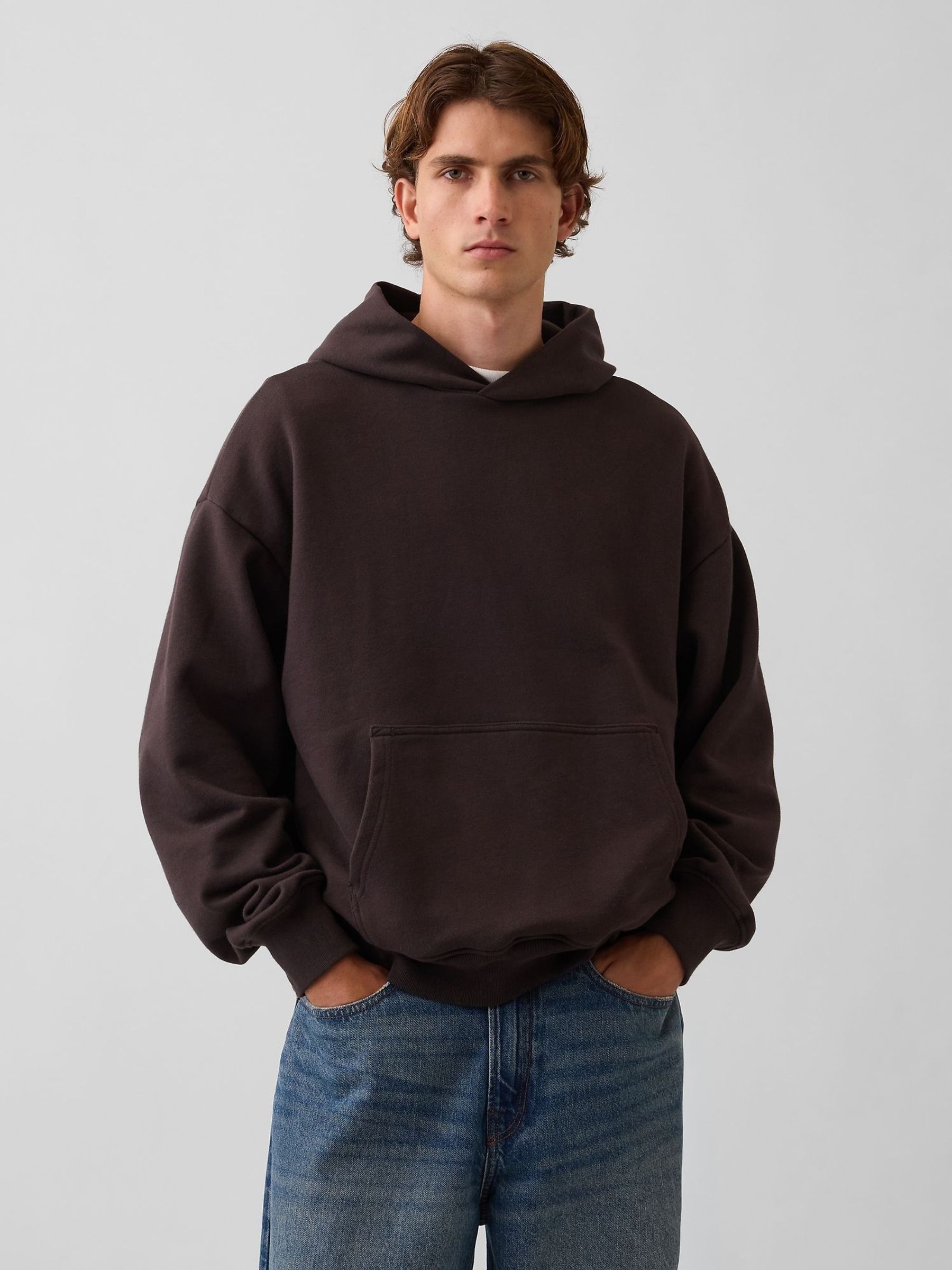 Dark Brown - Regular Heavyweight Oversized Hoodie