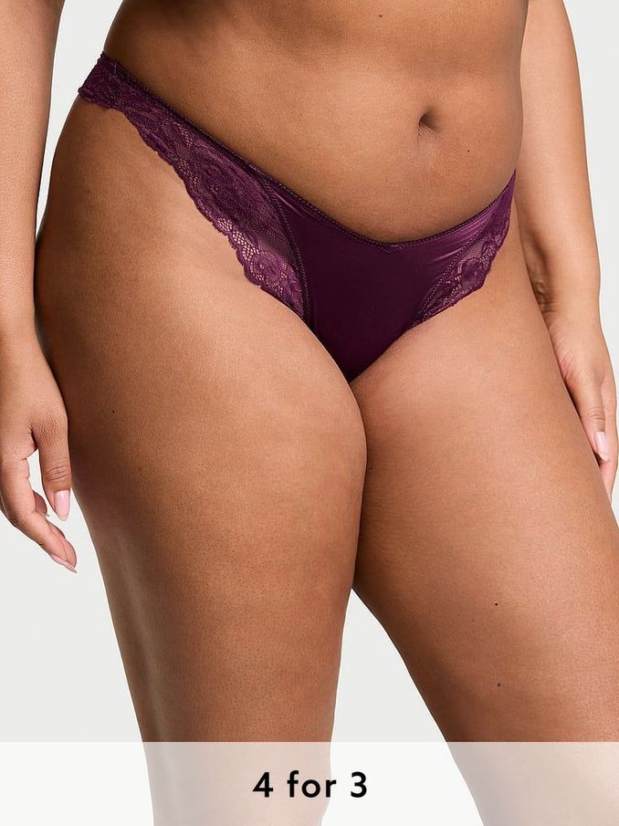 Kir Red Thong Rose Lace Trim Knickers (AG8757) | £14