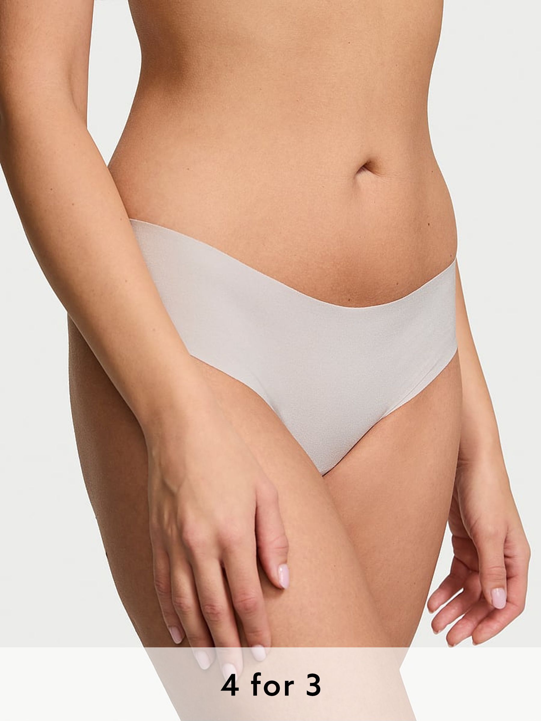 Silver Pearl Grey Thong Knickers (AG8767) | £9
