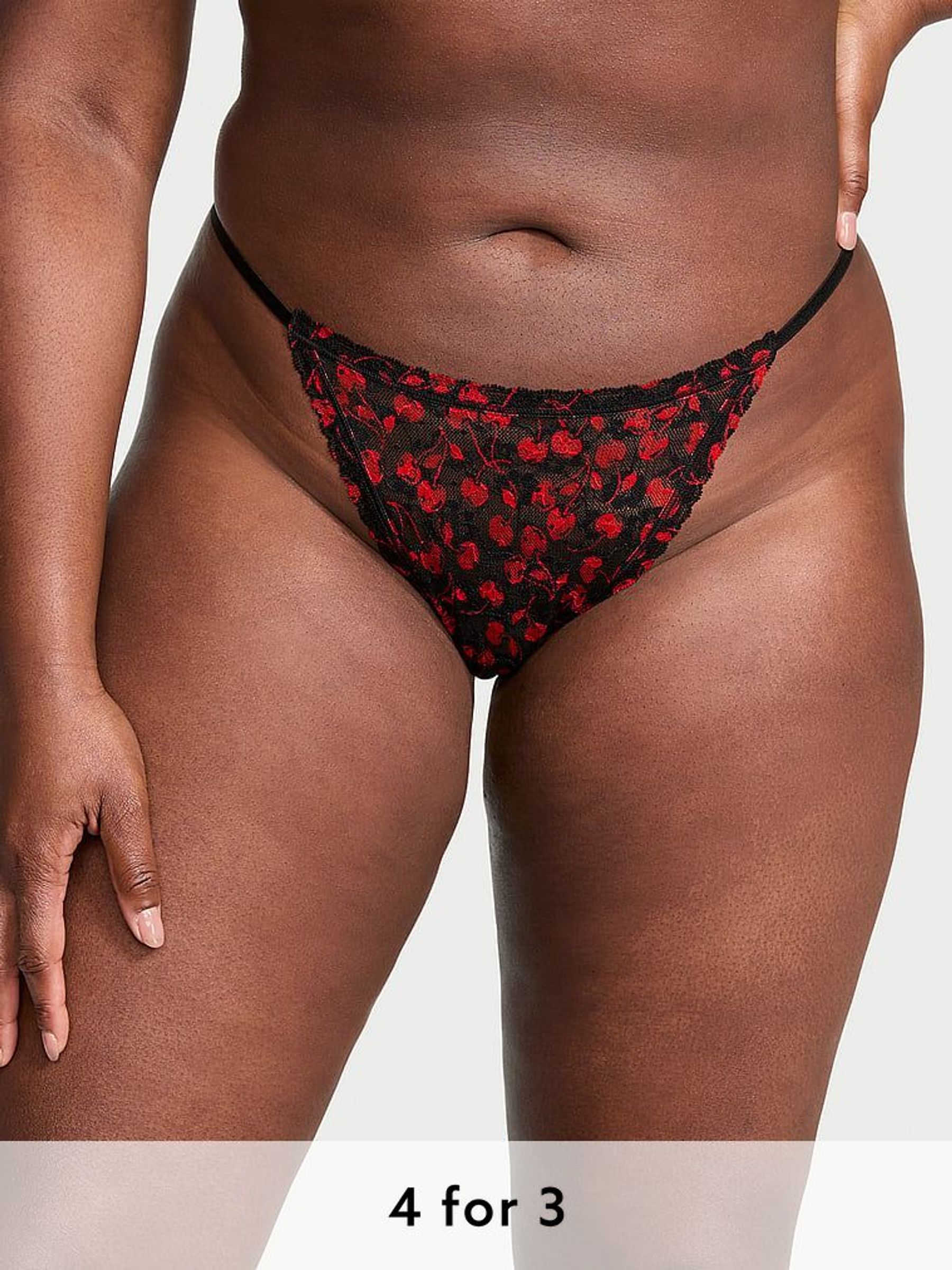 Black Cherries Thong Knickers (AG8775) | £9
