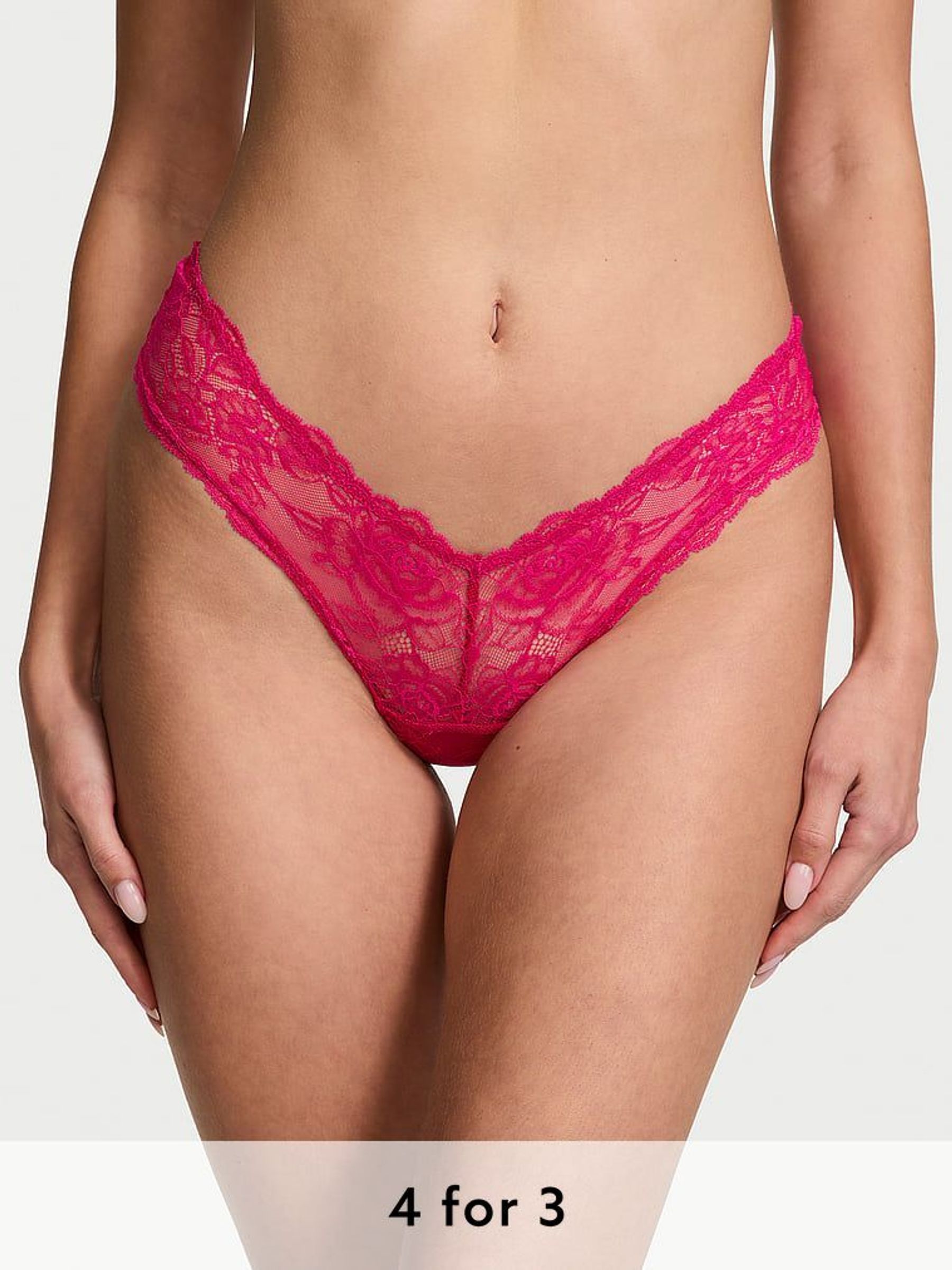 Cherry Blossom Pink Cheeky Rose Lace Knickers (AG8787) | £18