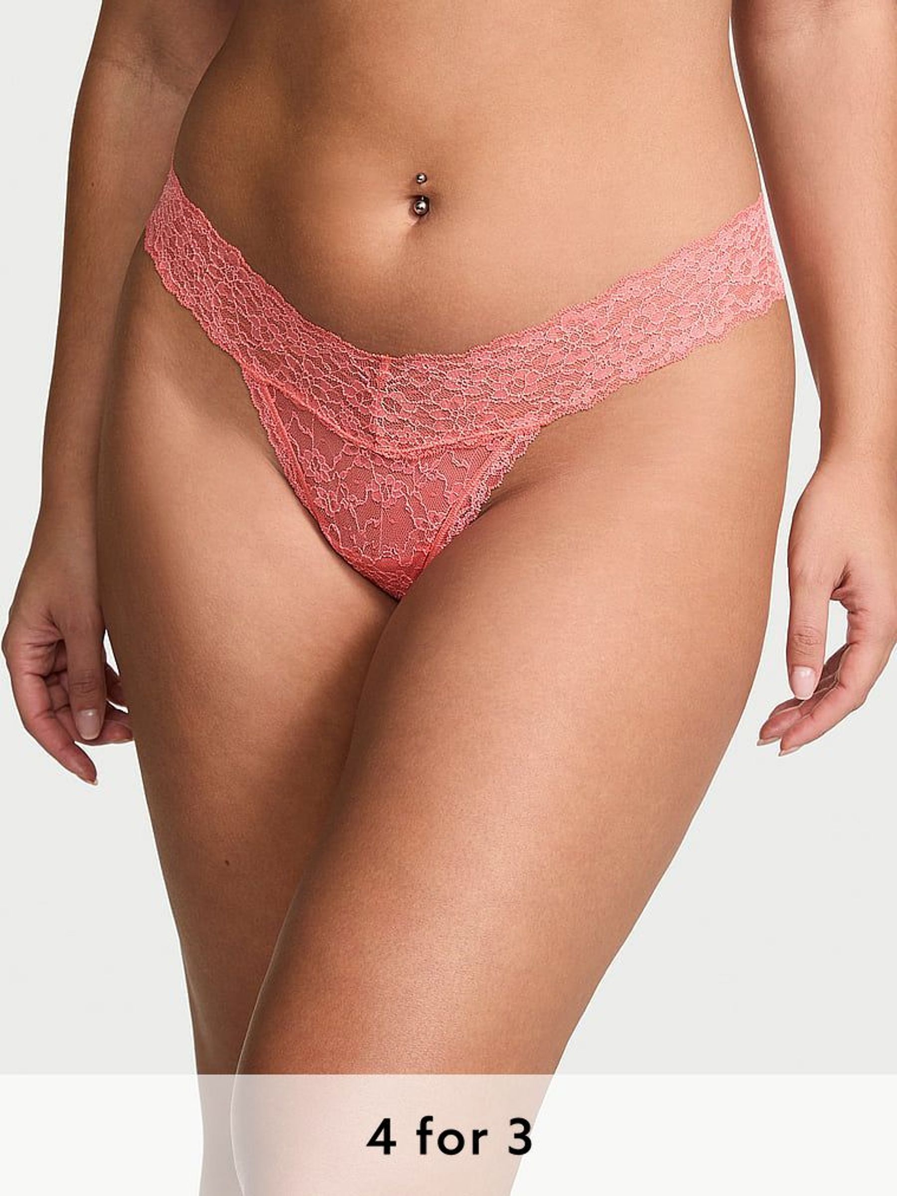Coral Ribbon Orange Thong Knickers (AG8794) | £9