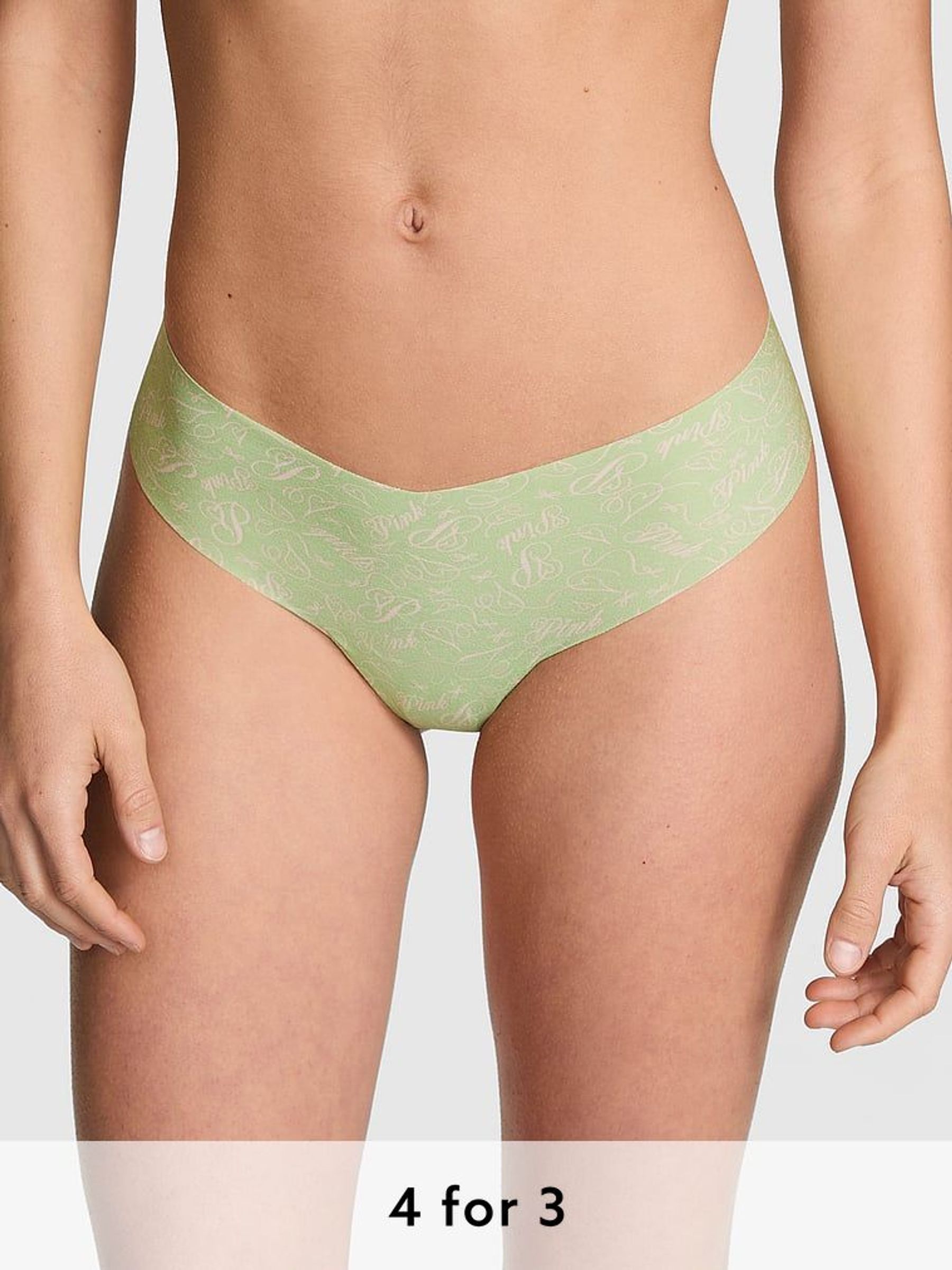 Pale Petal Green Thong Knickers (AG8810) | £9