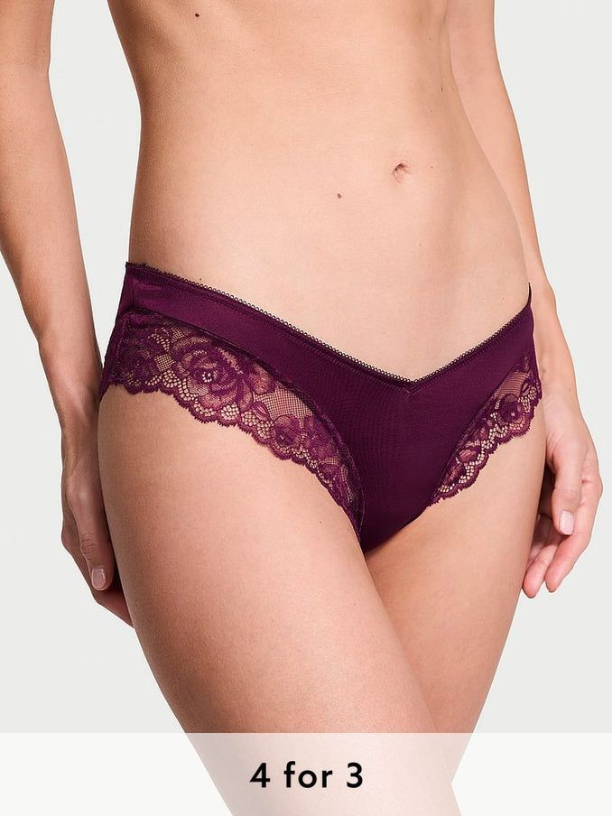 Kir Red Cheeky Rose Lace Trim Knickers (AG8812) | £14