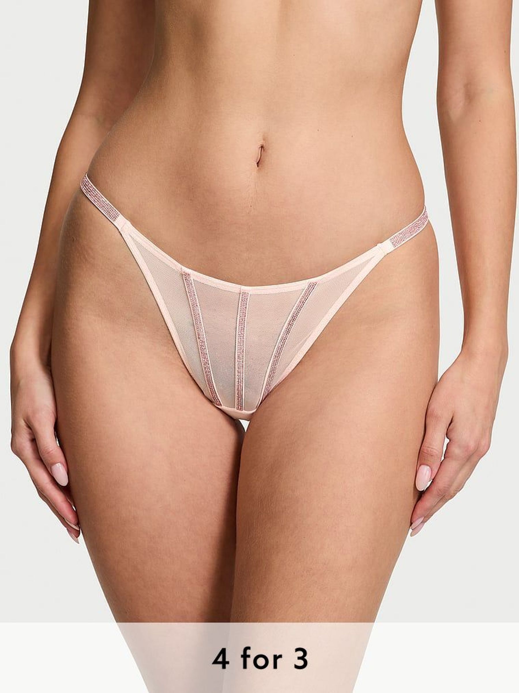 Angel Pink Sheer Shine Thong Knickers (AG8815) | £20