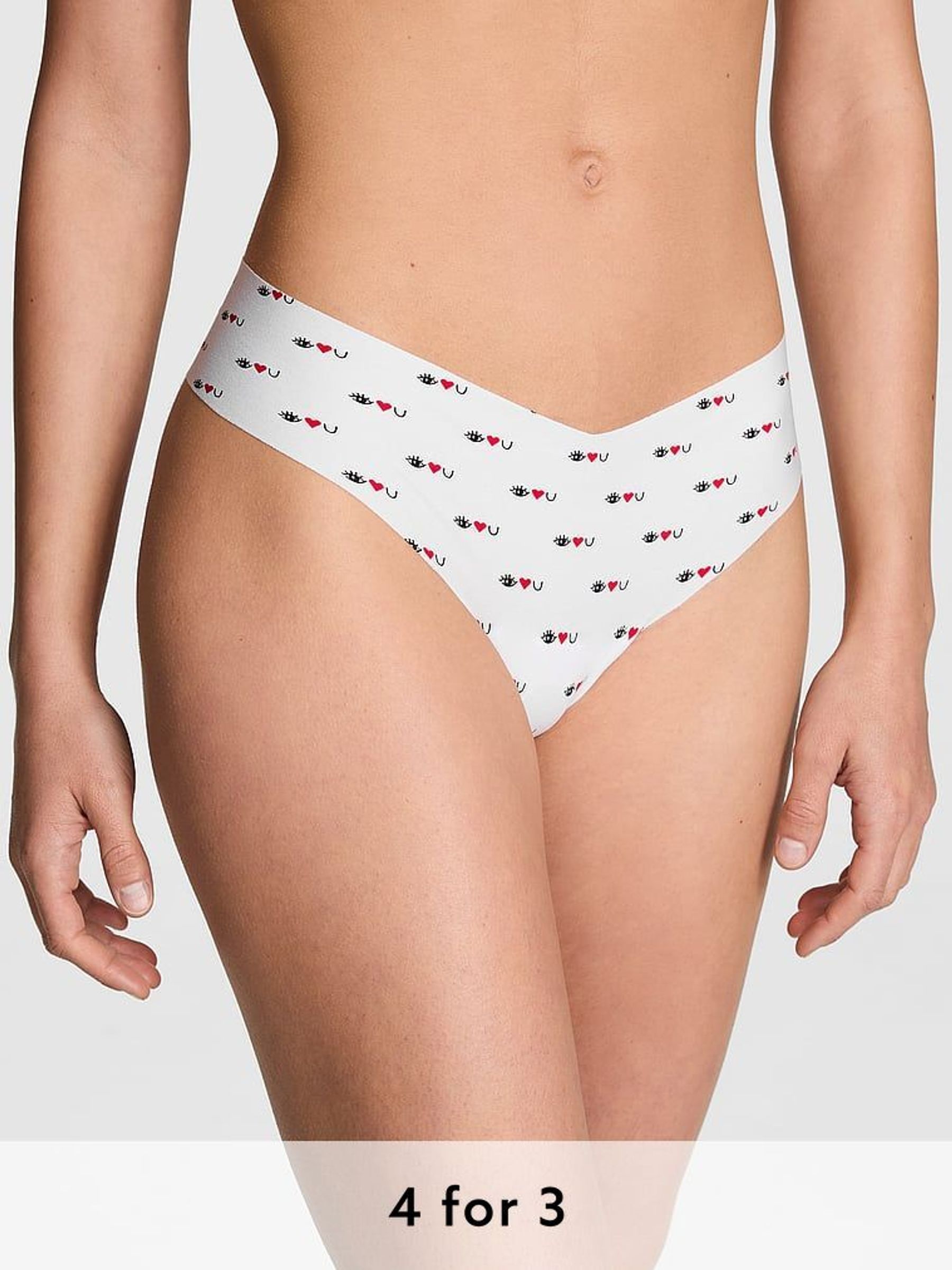 White Eye Heart You Thong Knickers (AG8818) | £9
