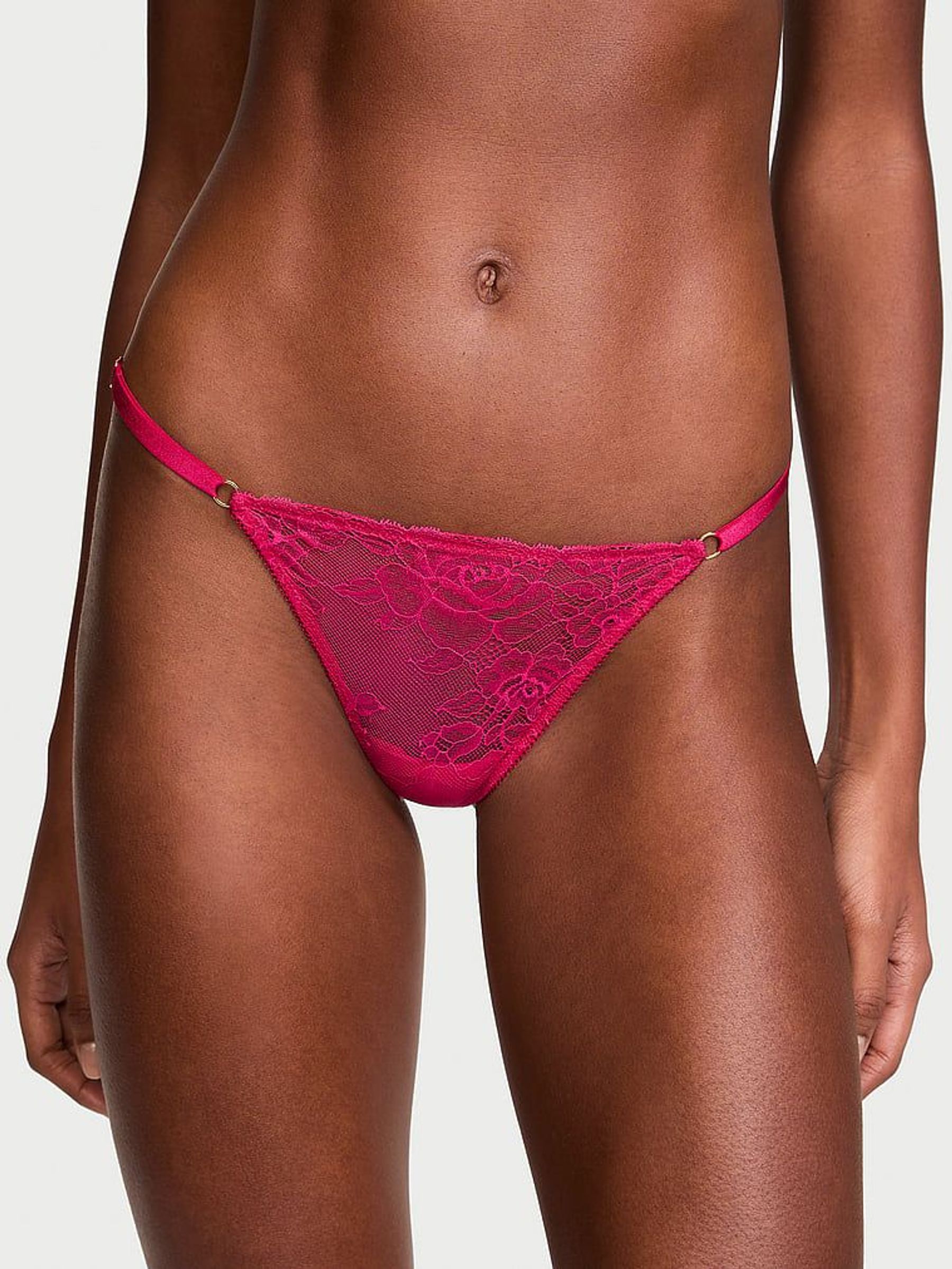 Cherry Blossom Pink G String Rose Lace Knickers (AG8829) | £18