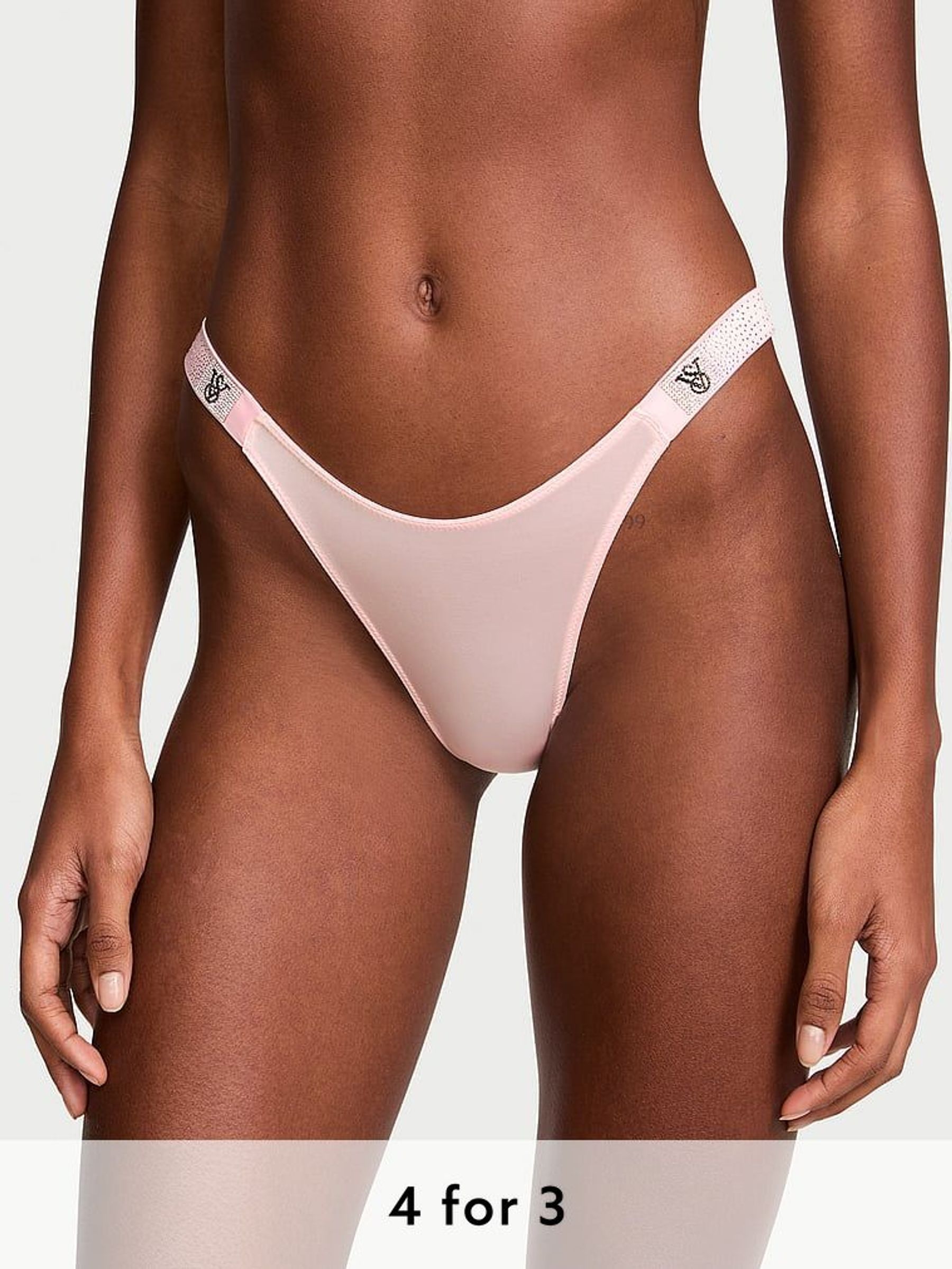Angel Pink Brazilian Scattered Shine Strap Knickers (AG8914) | £20