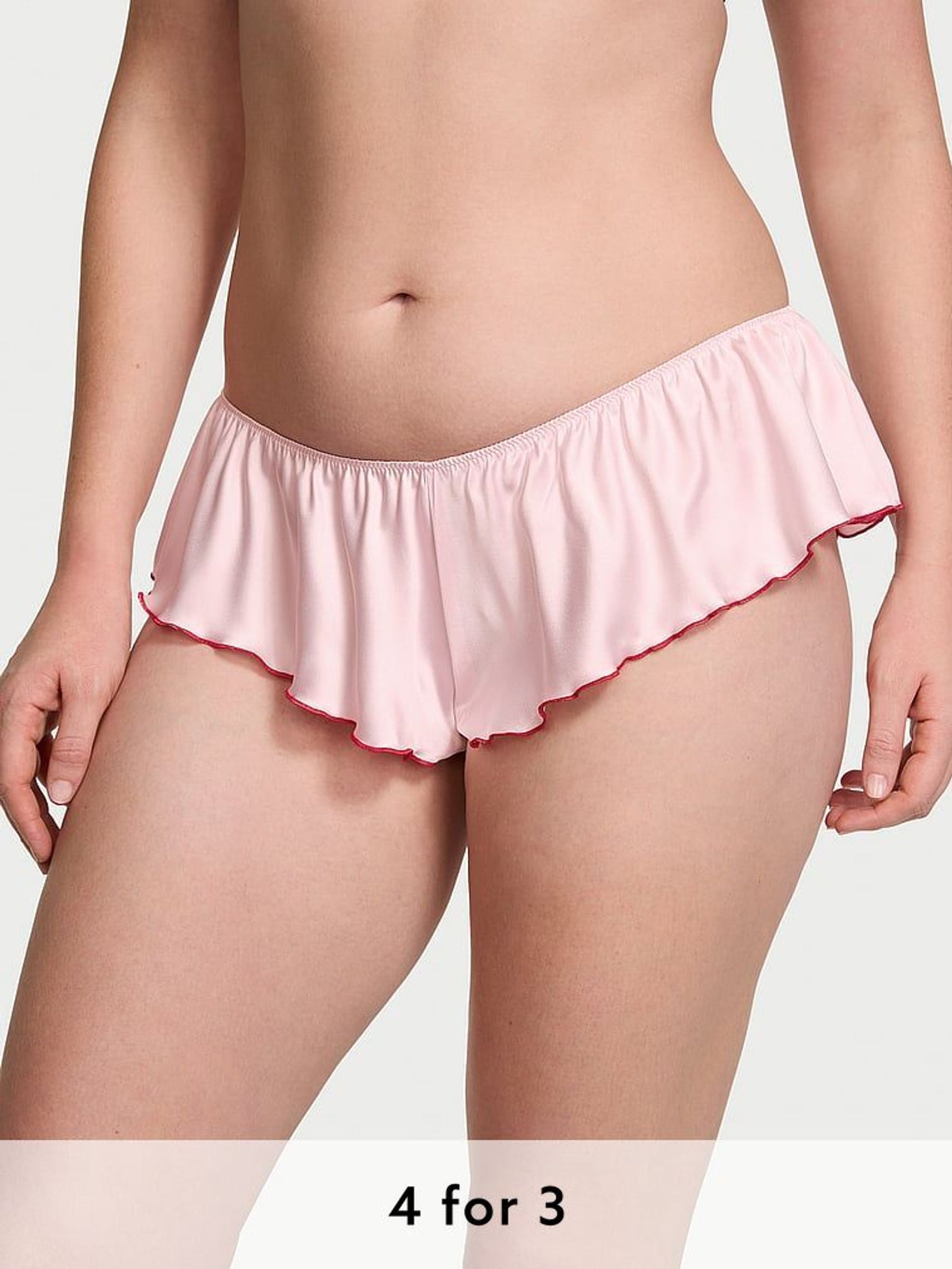 Angel Pink Satin Flutter Cheeky Knickers (AG8916) | £18