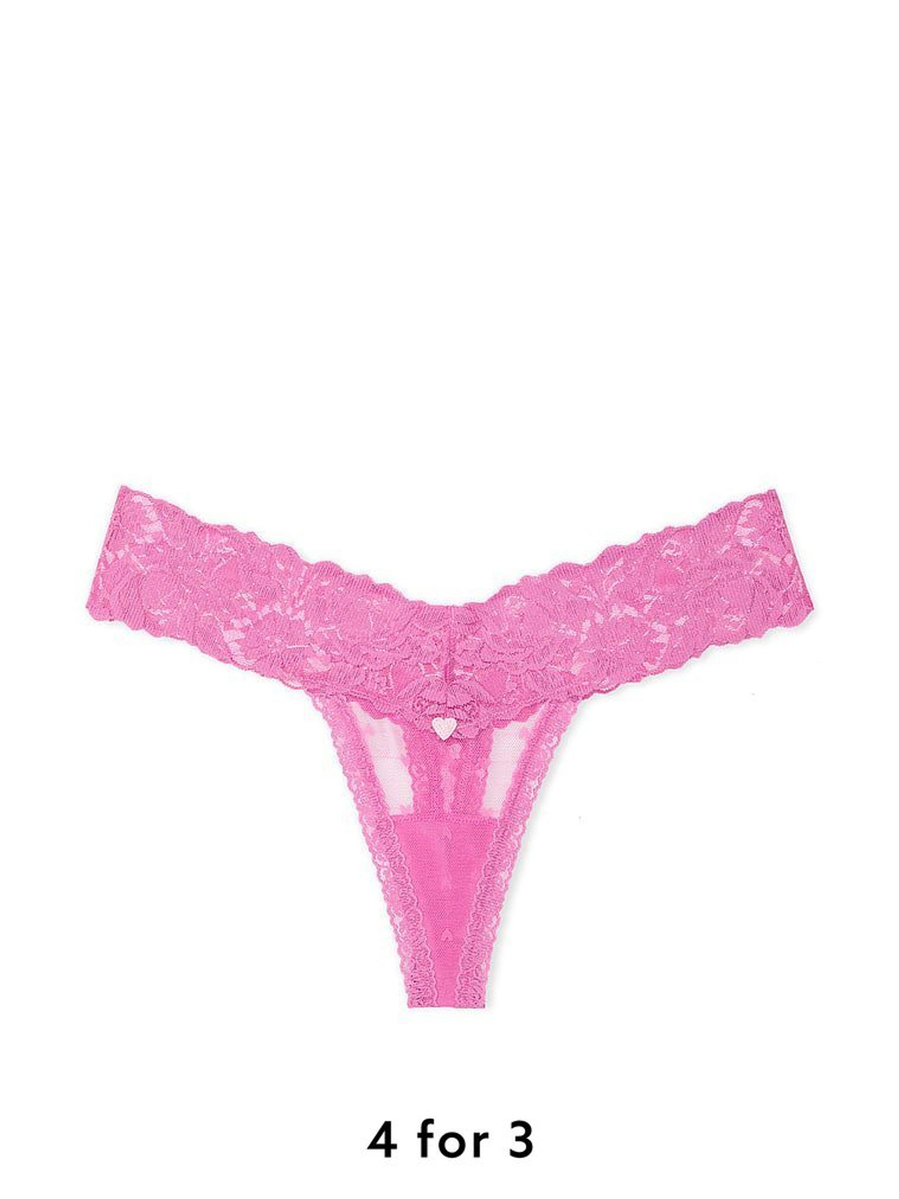 New Peony Pink Thong Knickers (AG8929) | £9