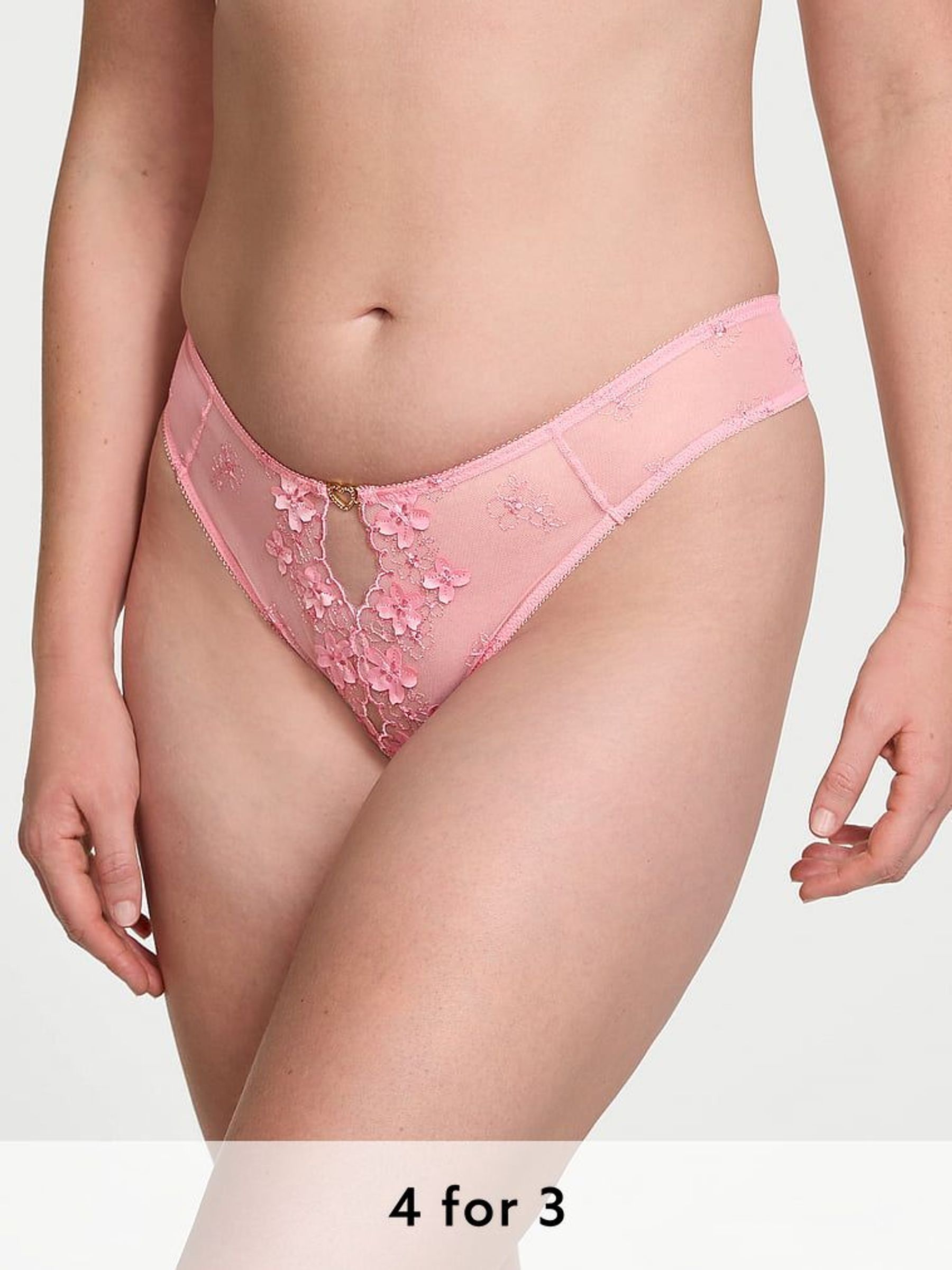 Pink Hope Brazilian Pretty Petals Embroidered Knickers (AG8941) | £20