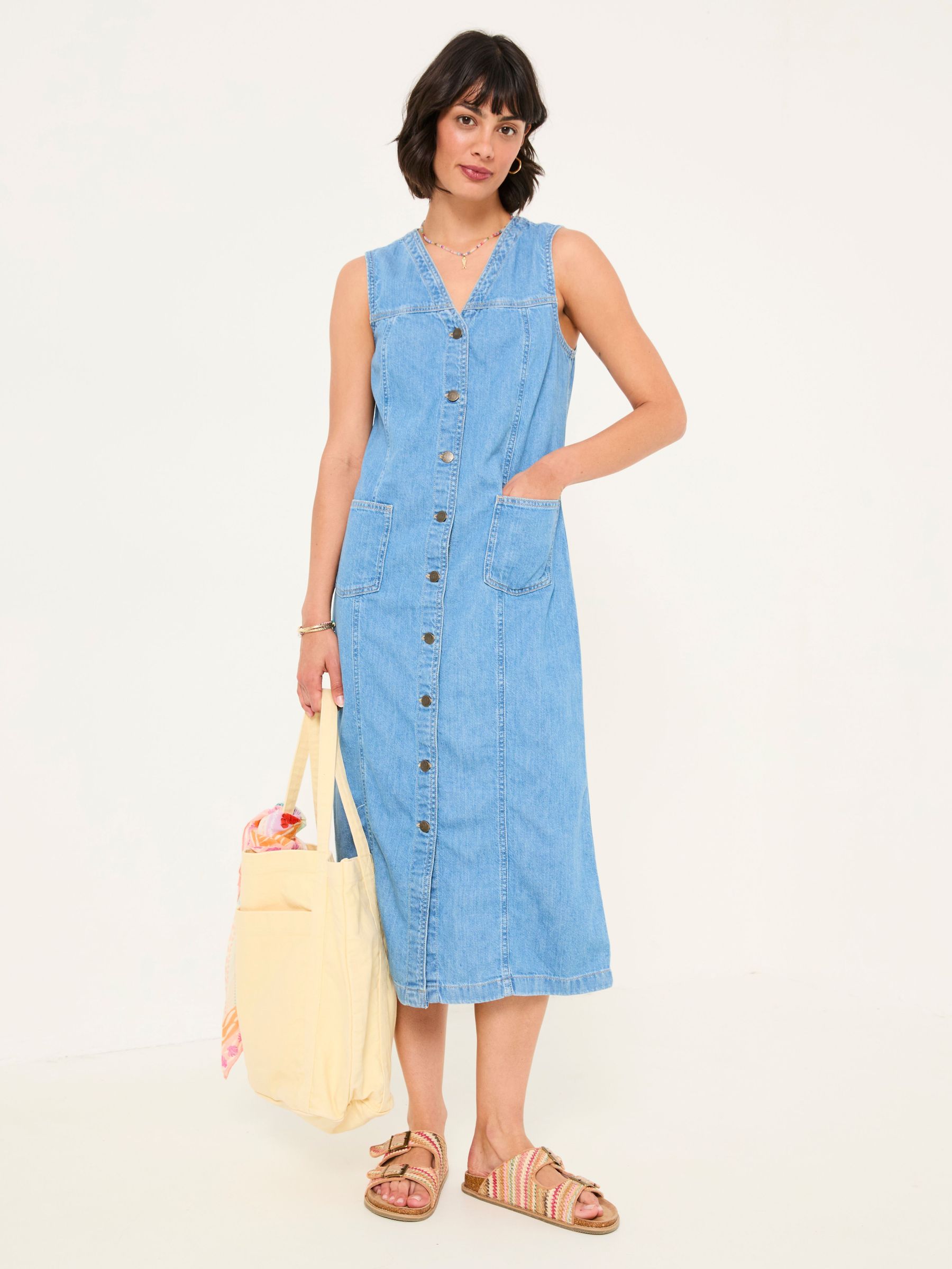 Light Blue Denim Denim 100% Cotton Shift Dress (AG8976) | £69