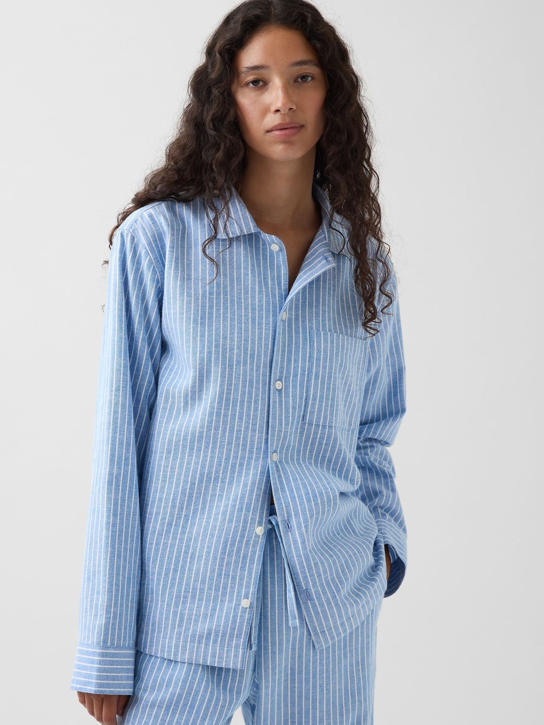 Blue Stripe - Softest Flannel Pyjamas Shirt