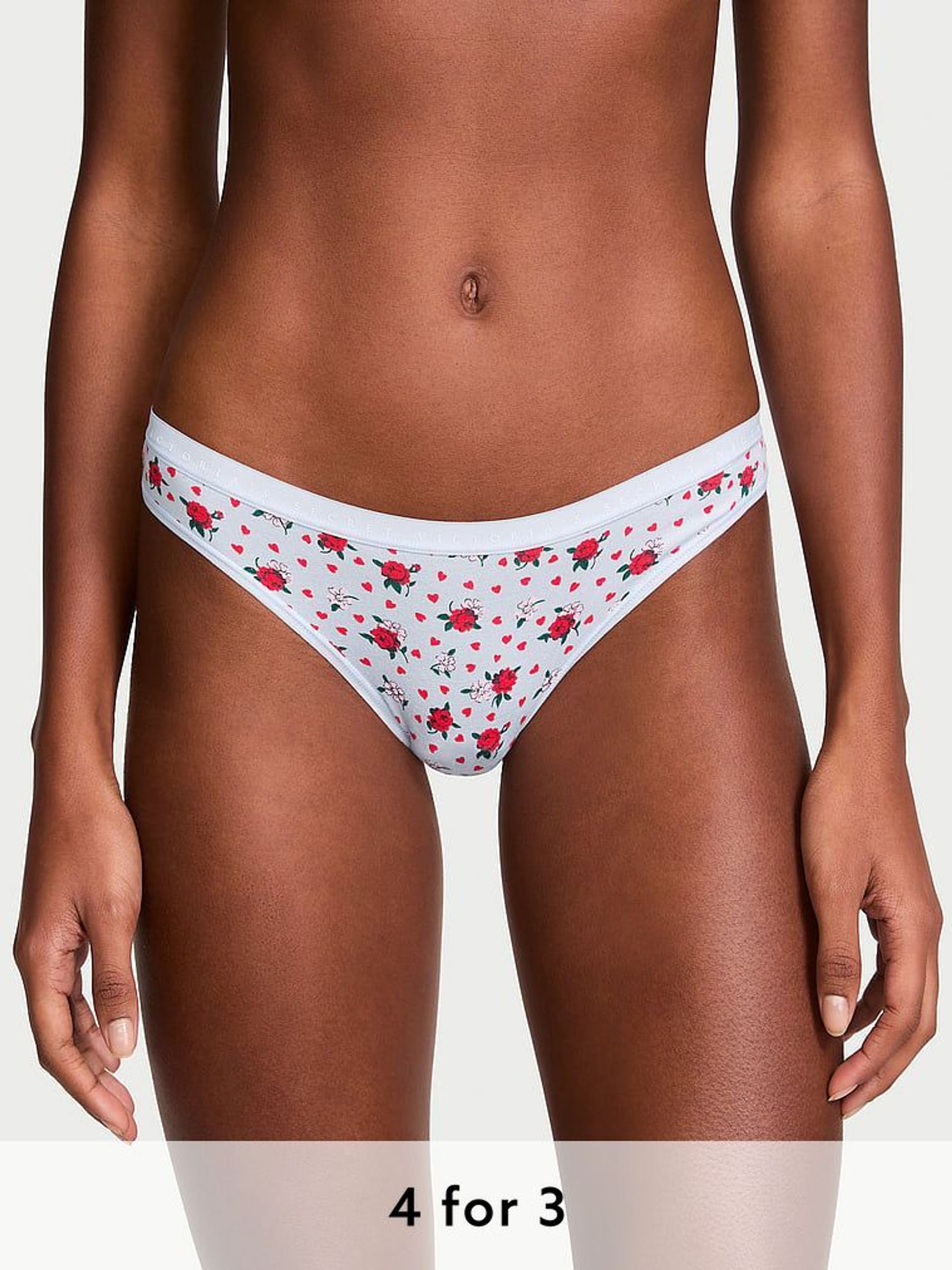 Blue Floral Heart Bikini Knickers (AH3415) | £9