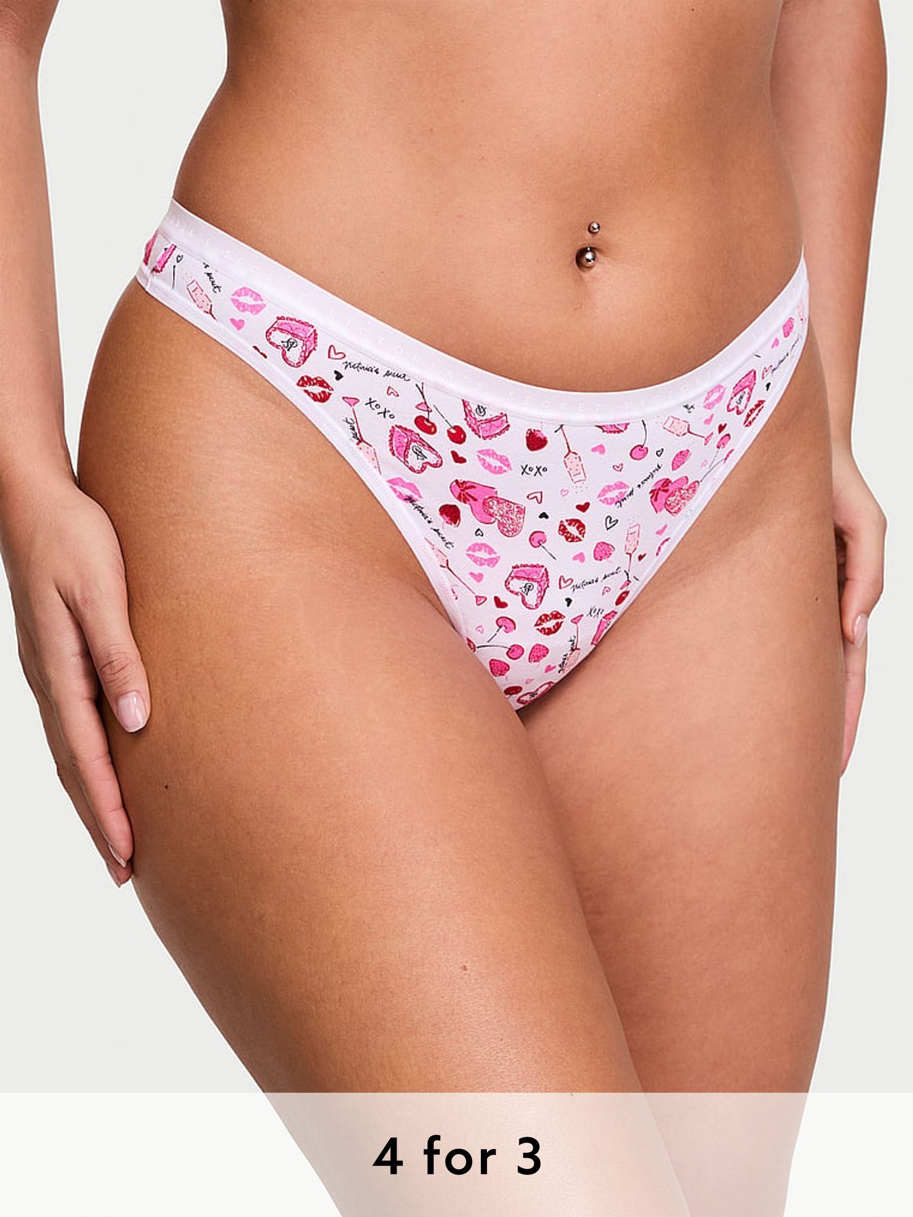 White Valentines Thong Knickers (AH3419) | £9