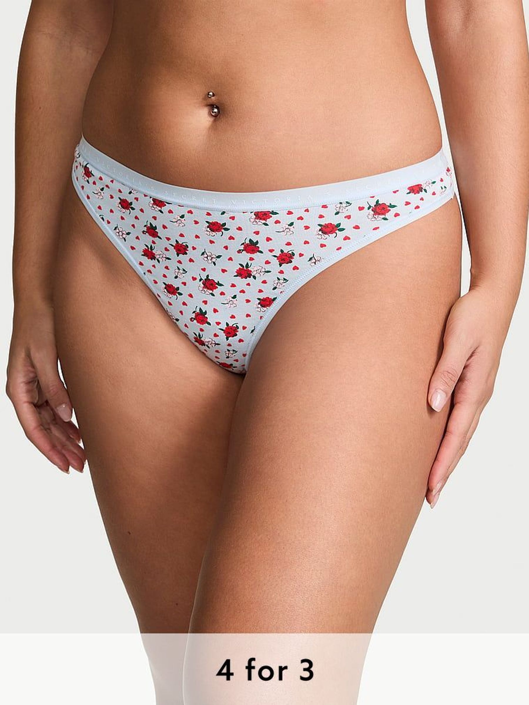Blue Floral Hearts Knickers (AH3421) | £9
