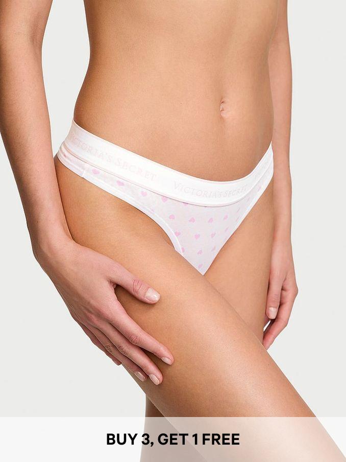 White & Pink Hearts Thong Knickers (AH3424) | £9