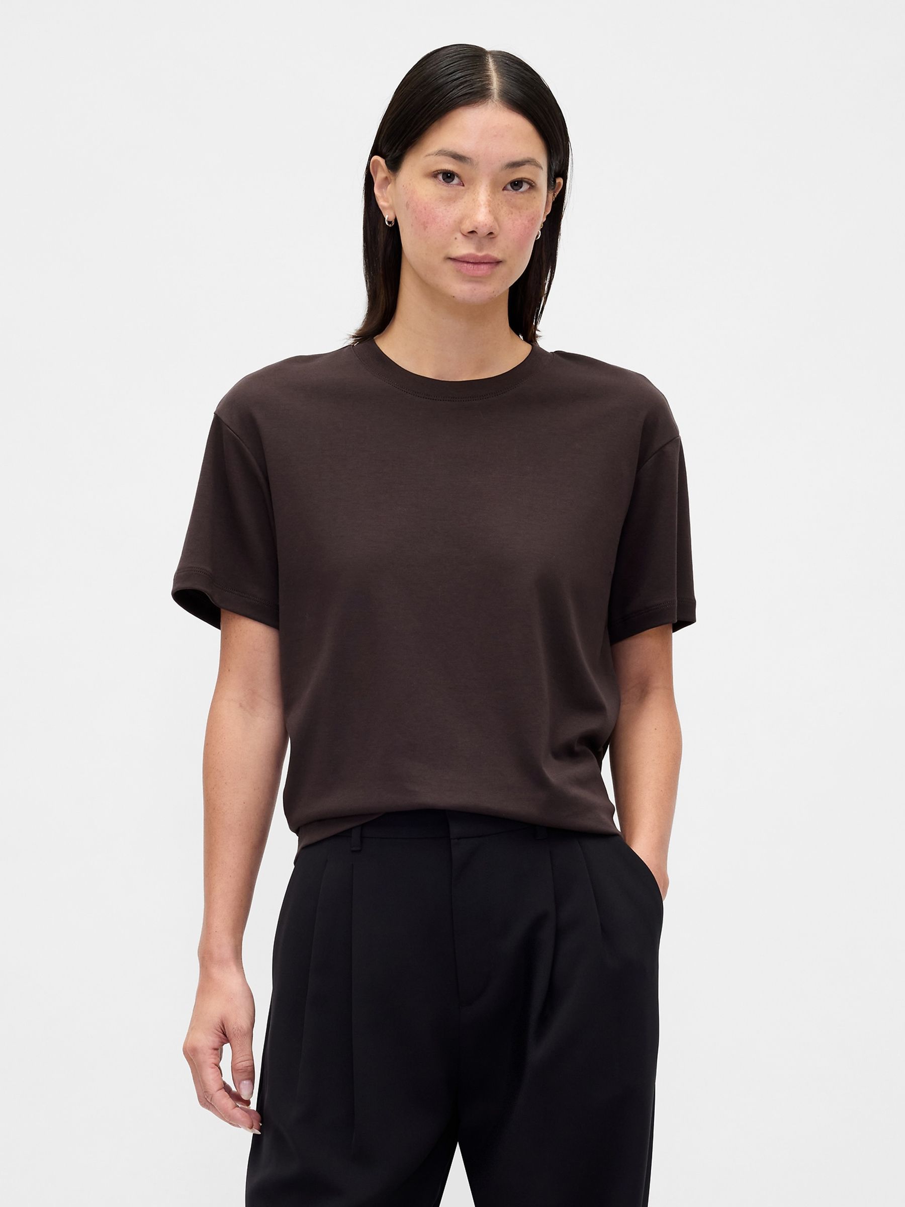 Brown - Supima® Cotton Relaxed T-shirt