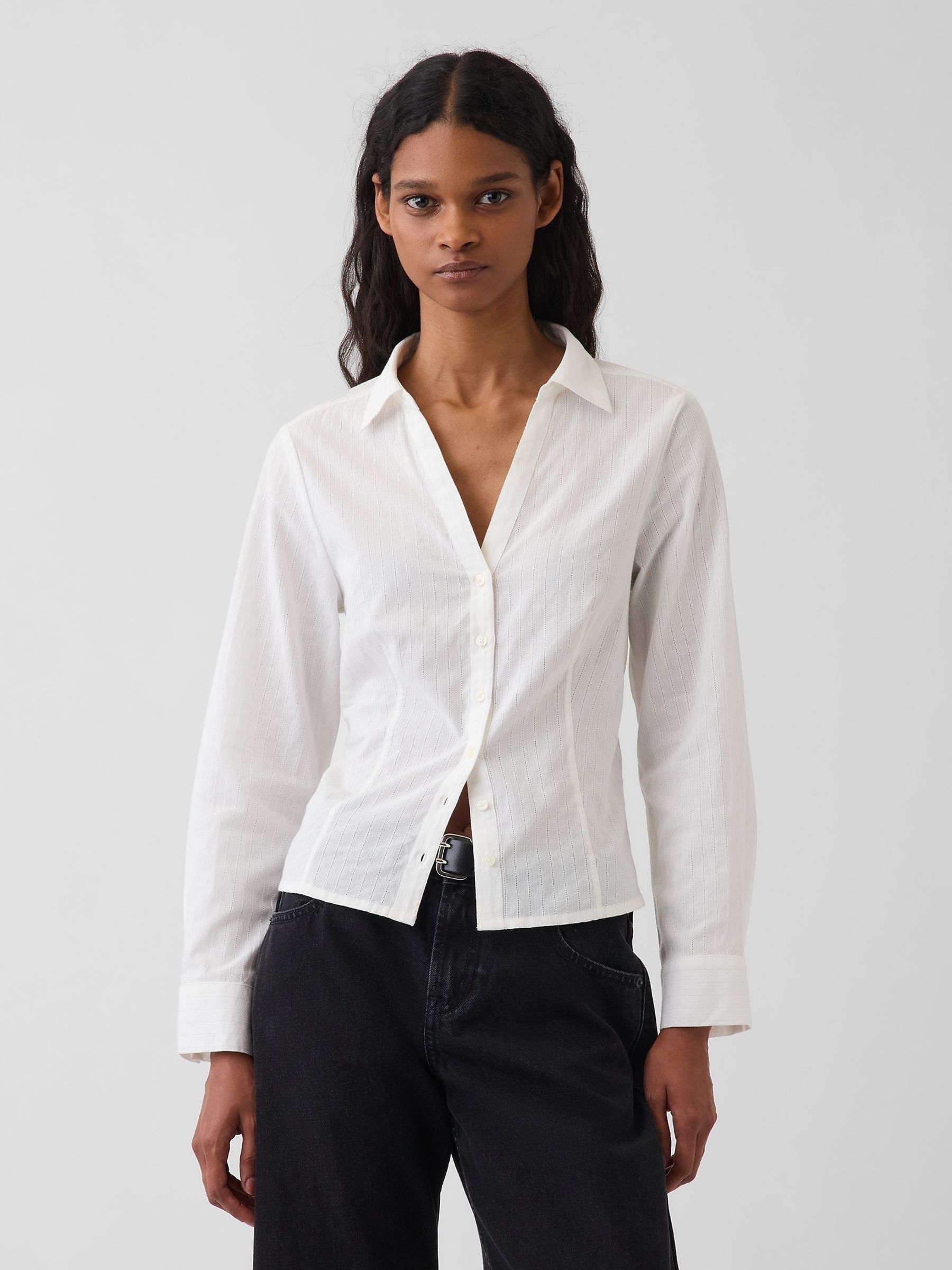 White - Textured Dobby Fitted Shirt