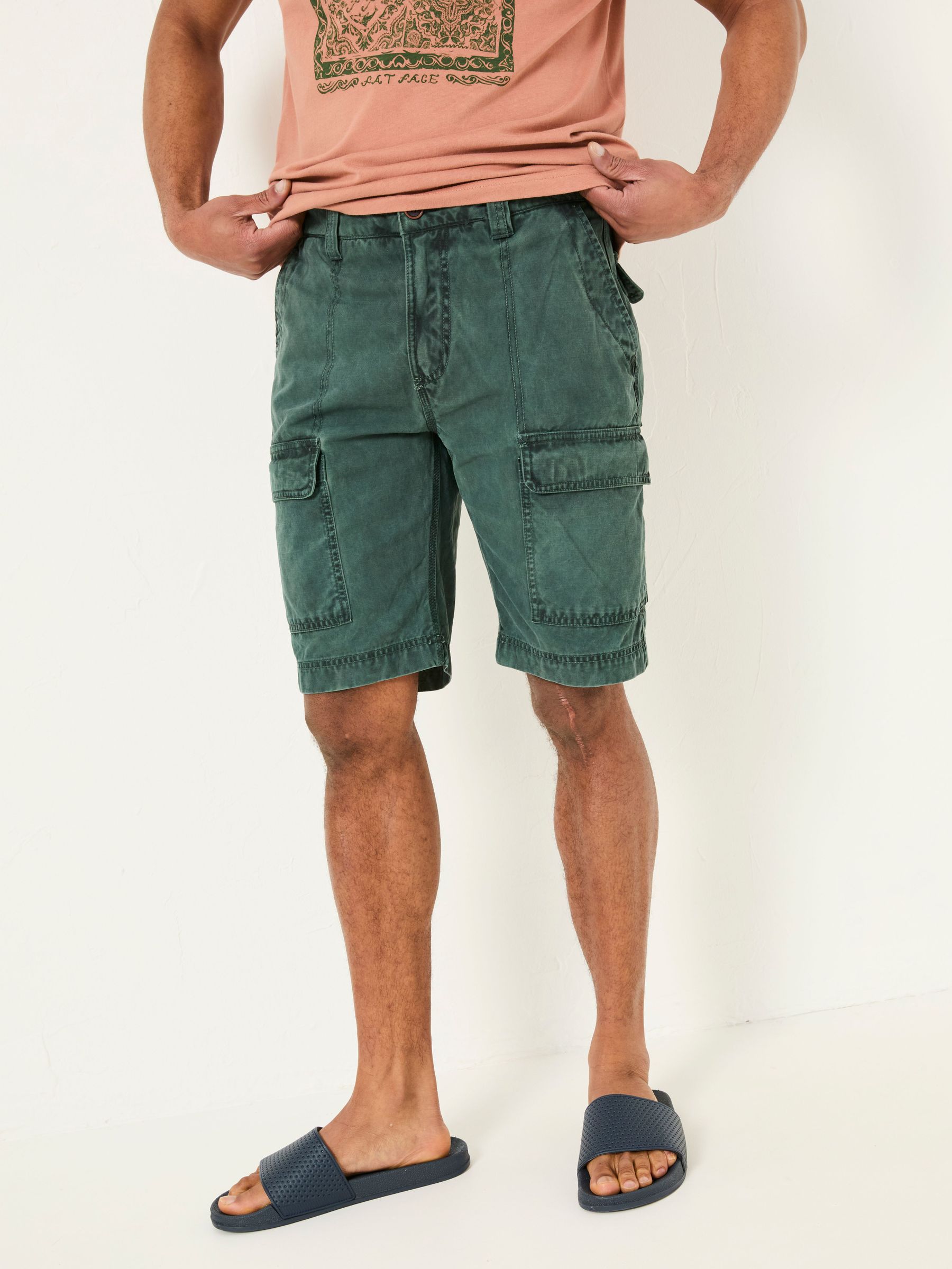 Rye Dark Teal Garment Dye Utility Shorts (AJ1385) | £49.50