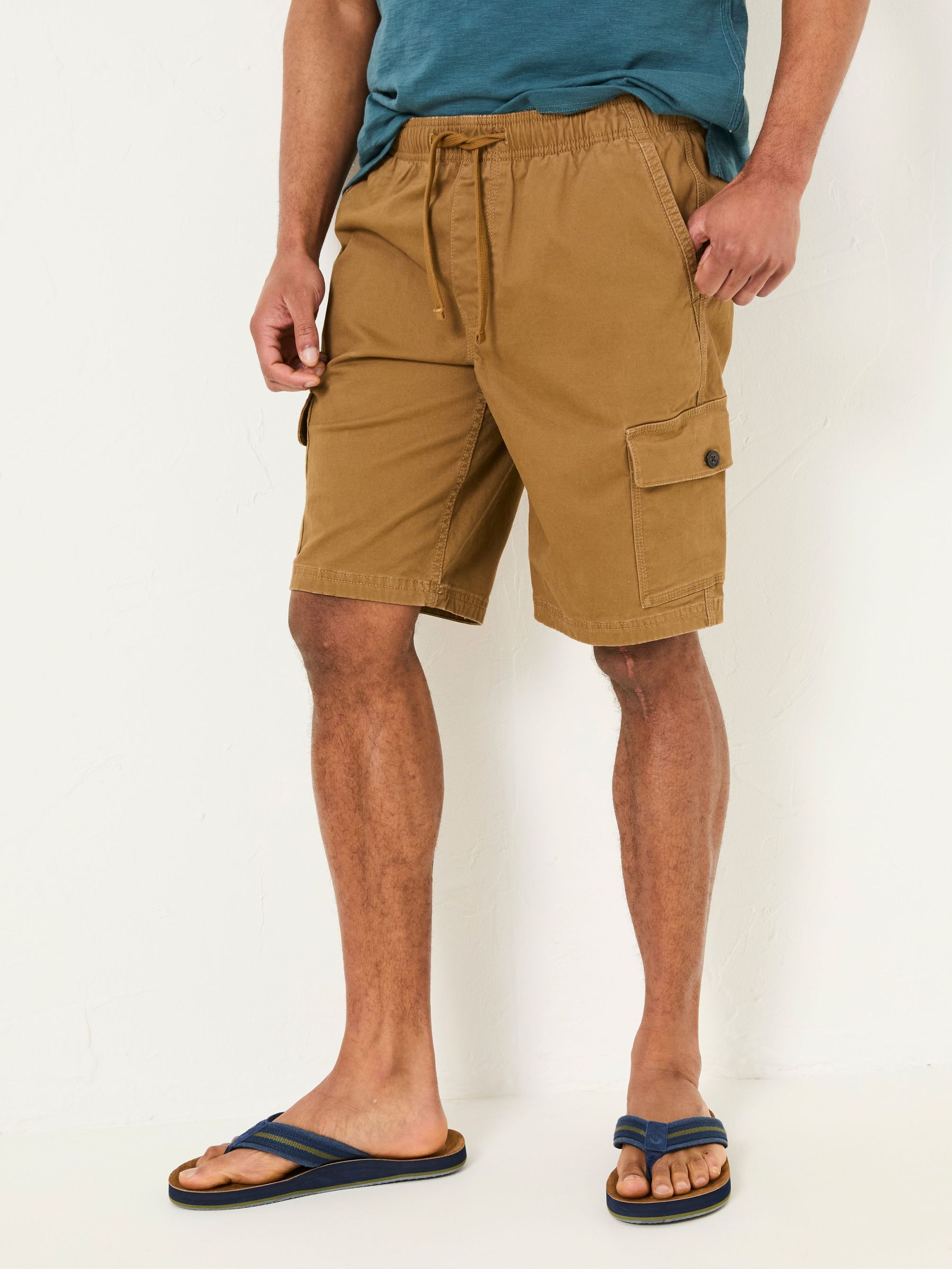 Tenby Light Brown Pull On Cargo Shorts (AJ1410) | £46