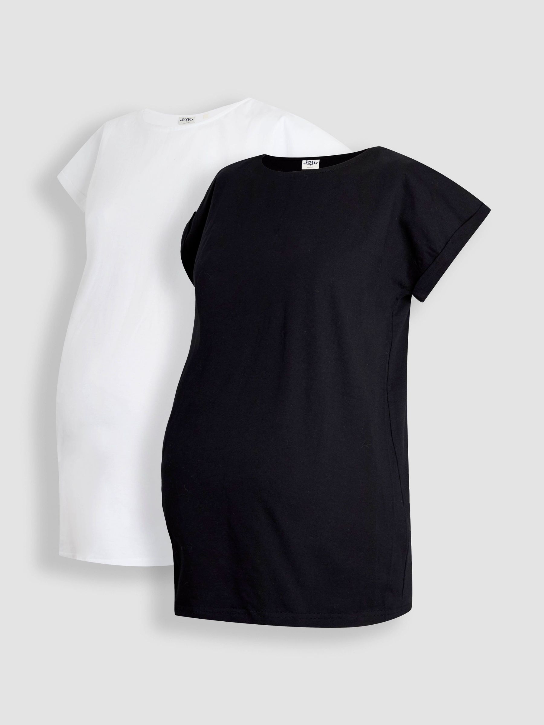 Black Maternity Boyfriend 100% Cotton T-Shirts 2 Pack (AJ4502) | £22